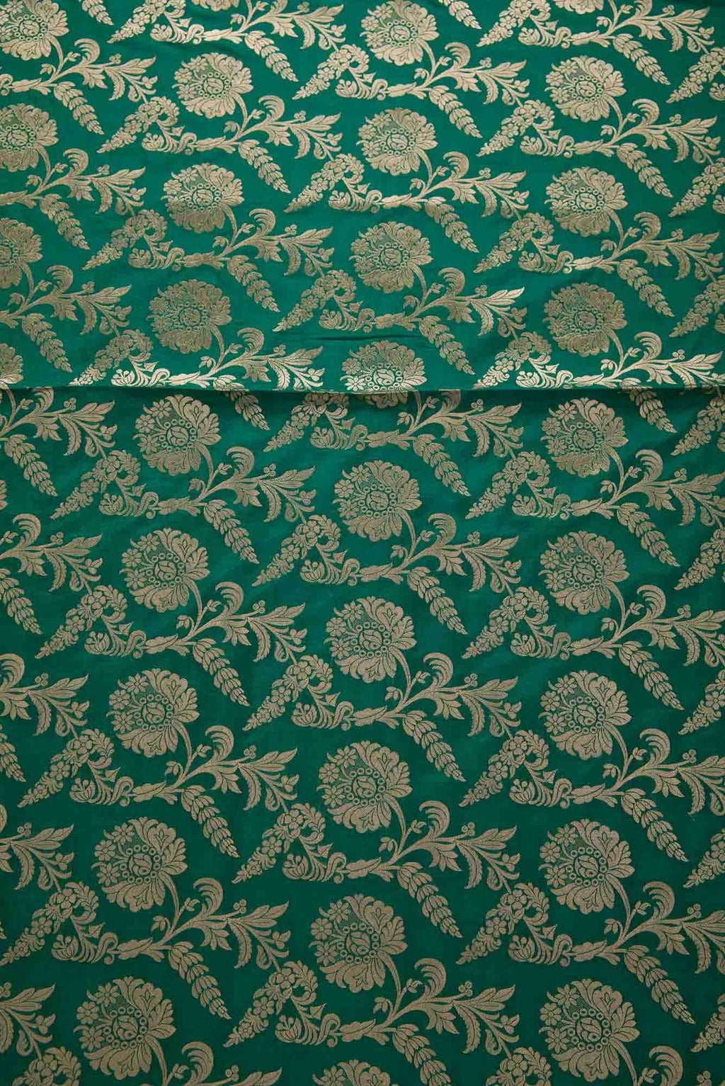Green Banarasi Silk Dress Material