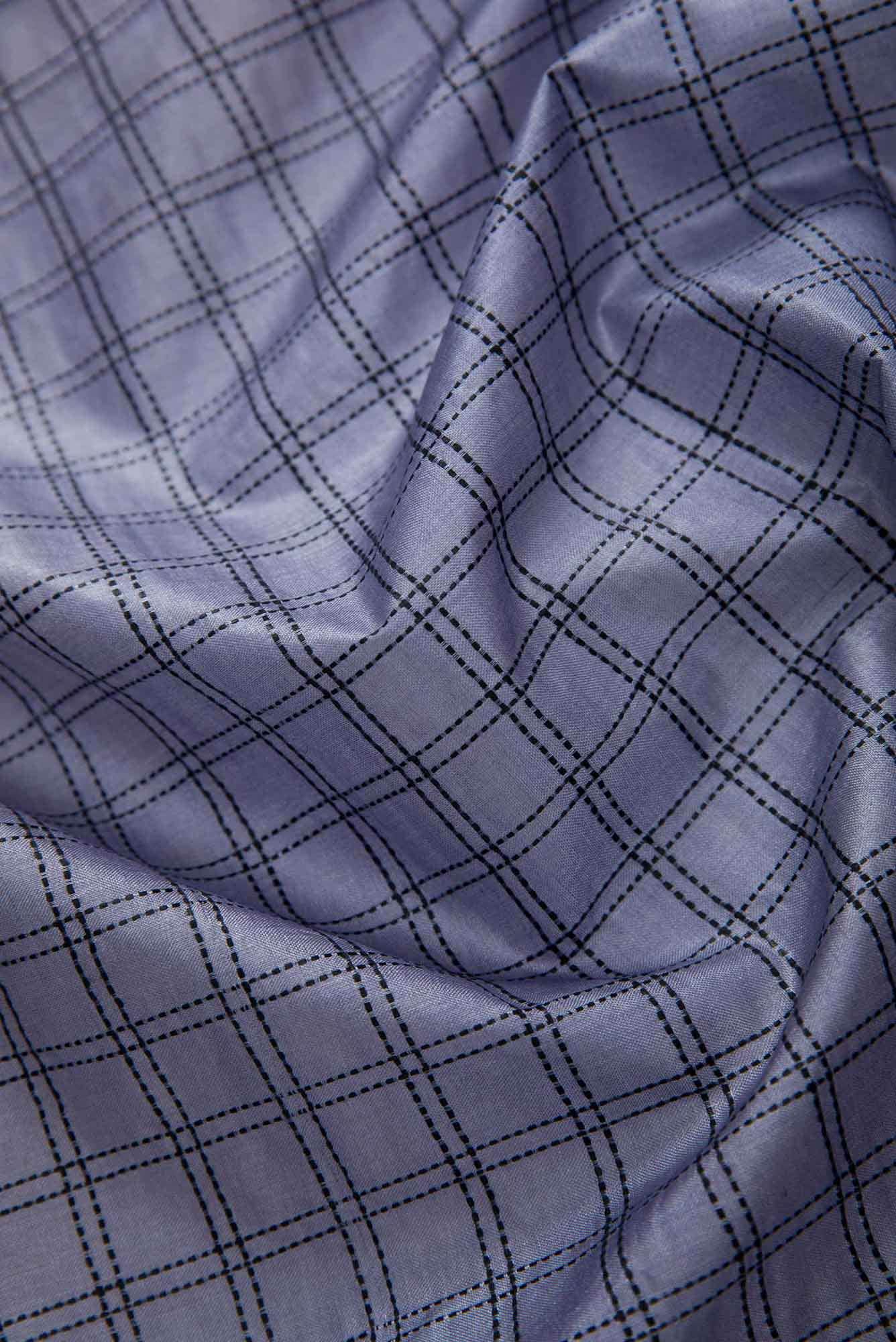 Lavender Tussar Silk Dress Material