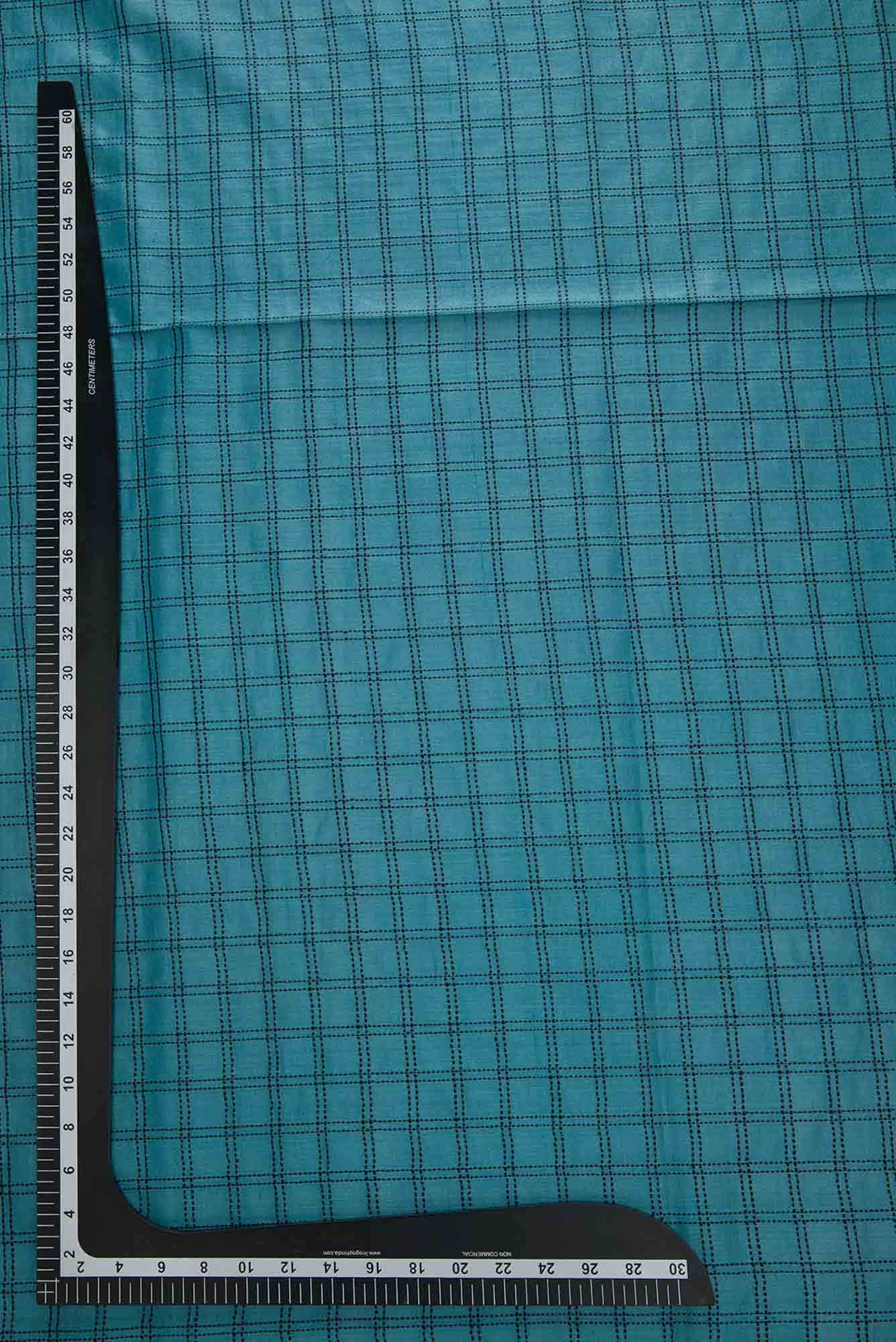 Blue Tussar Silk Dress Material