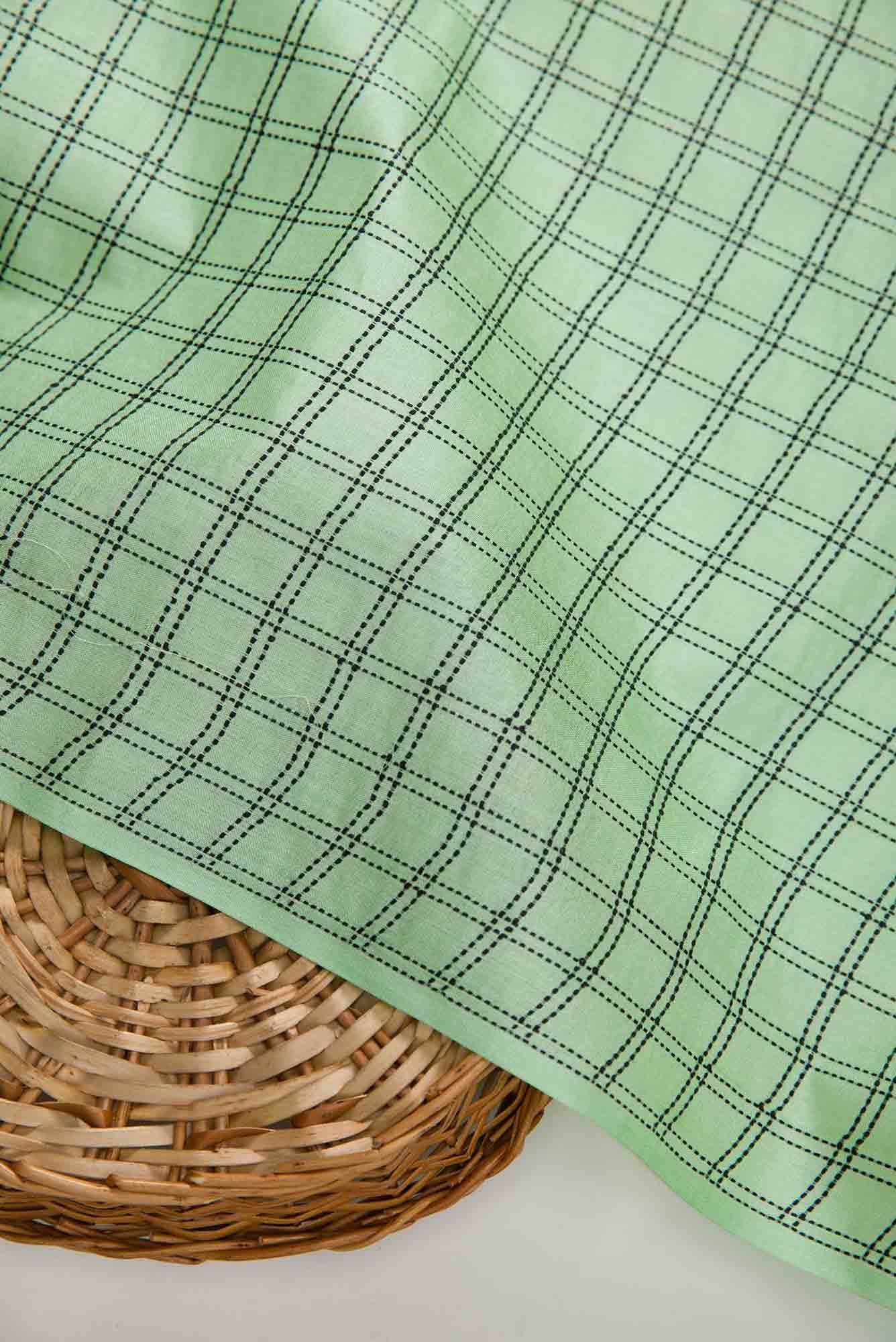 Sea Green Tussar Silk Dress Material