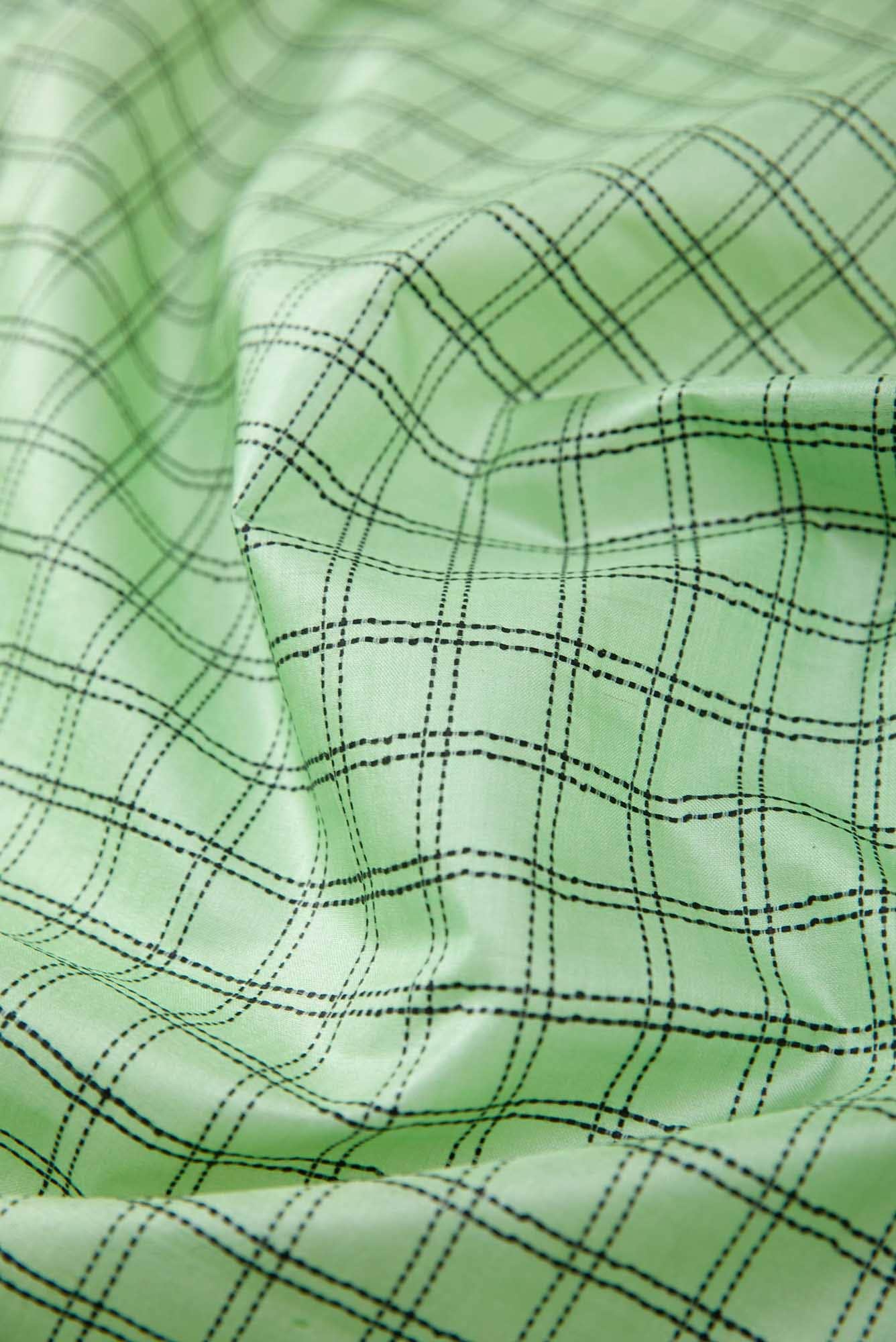 Sea Green Tussar Silk Dress Material