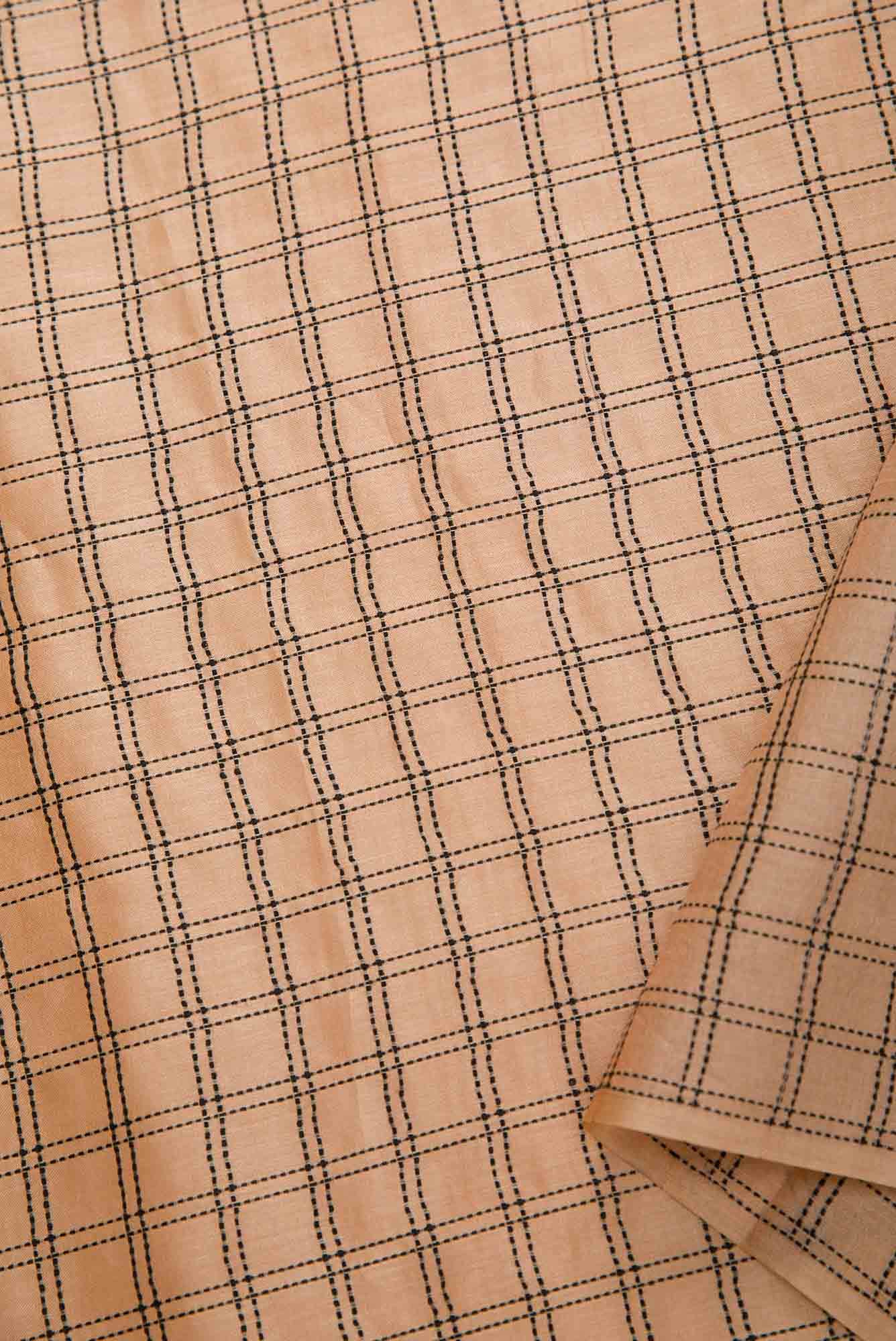 Brown Tussar Silk Dress Material