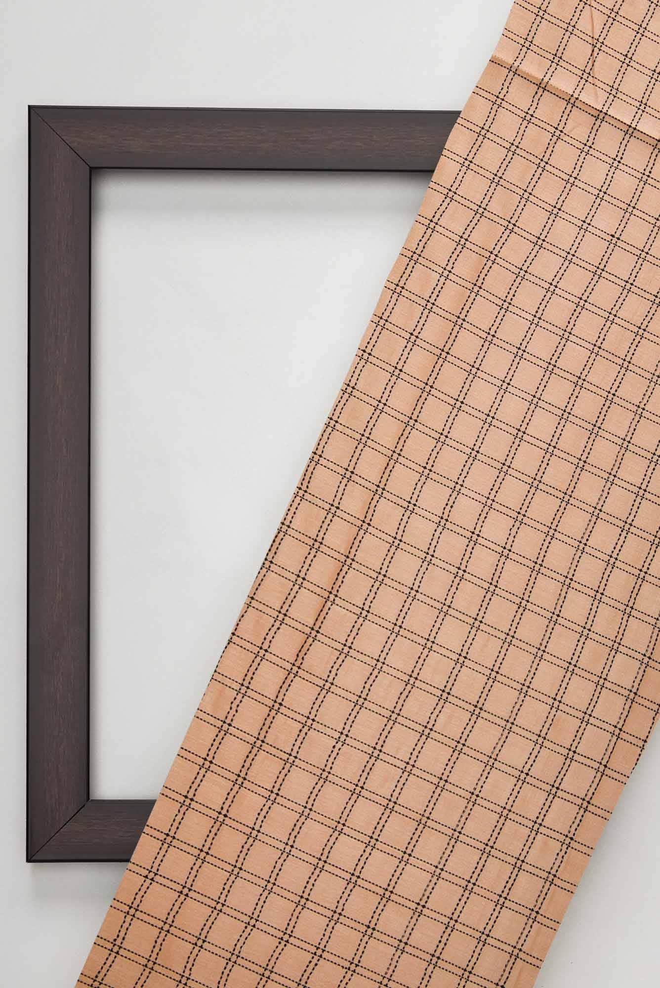 Brown Tussar Silk Dress Material