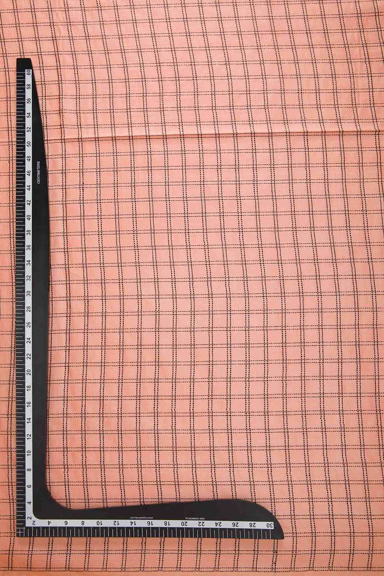 Peach Tussar Silk Dress Material