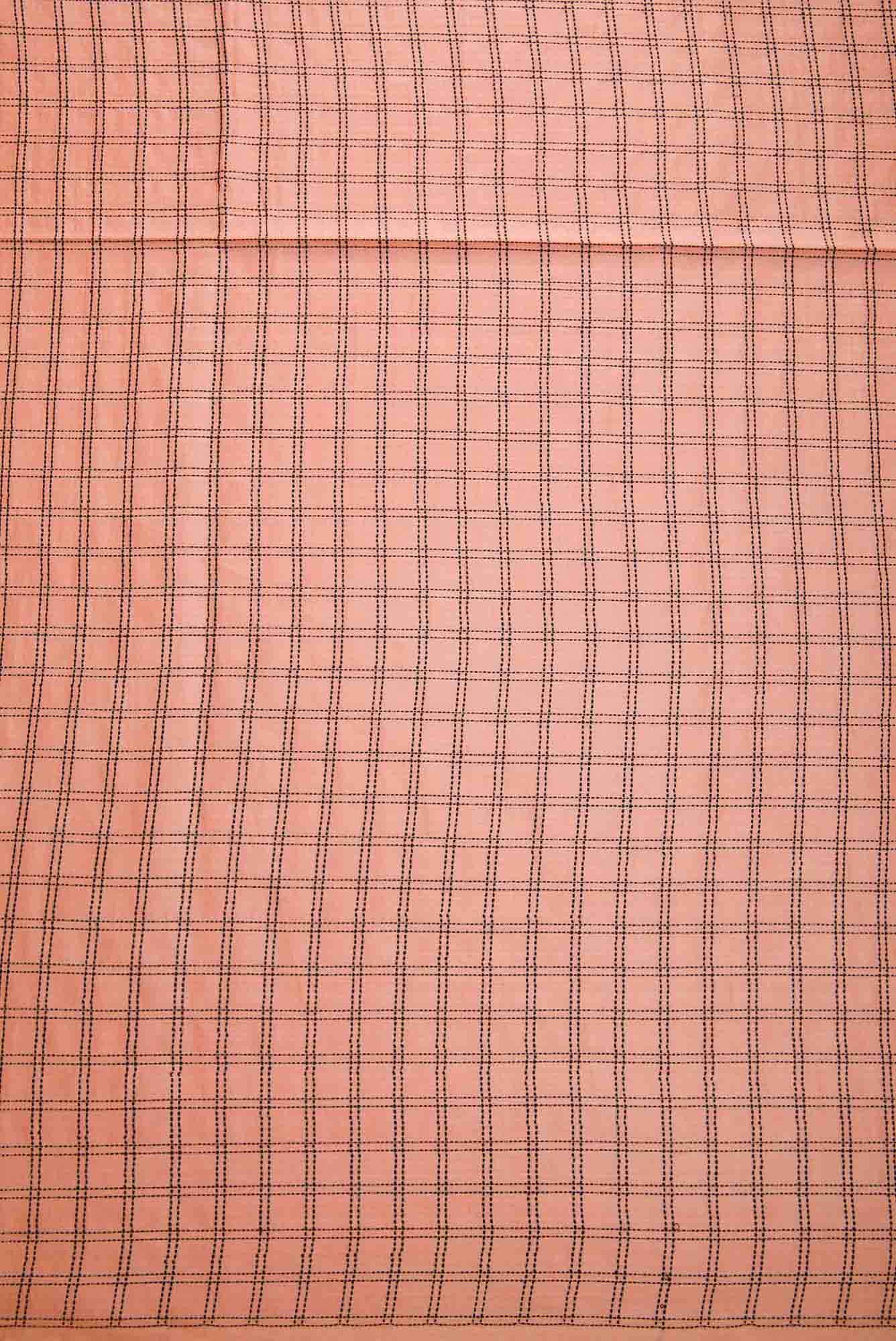 Peach Tussar Silk Dress Material
