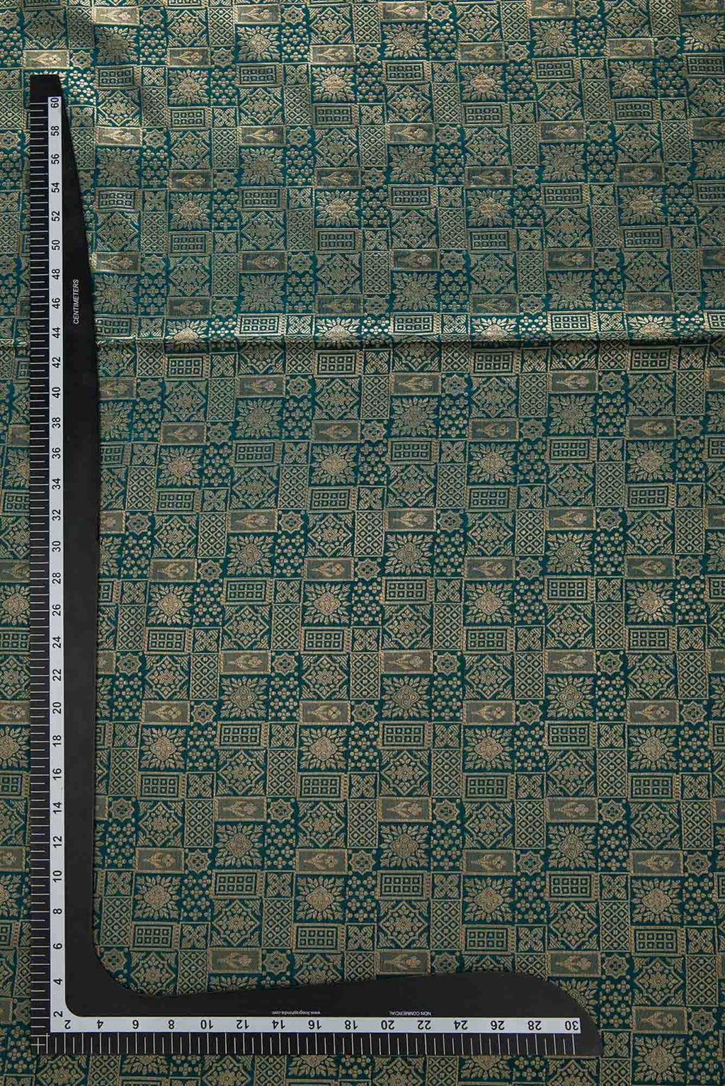 Peacock Blue Banarasi Silk Dress Material