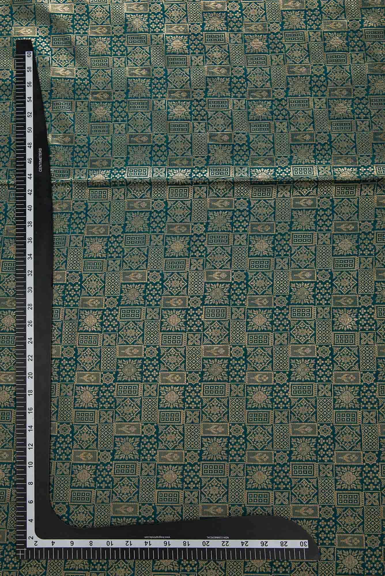 Peacock Blue Banarasi Silk Dress Material