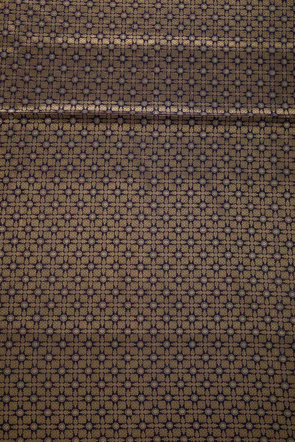 Navy Blue Banarasi Silk Dress Material