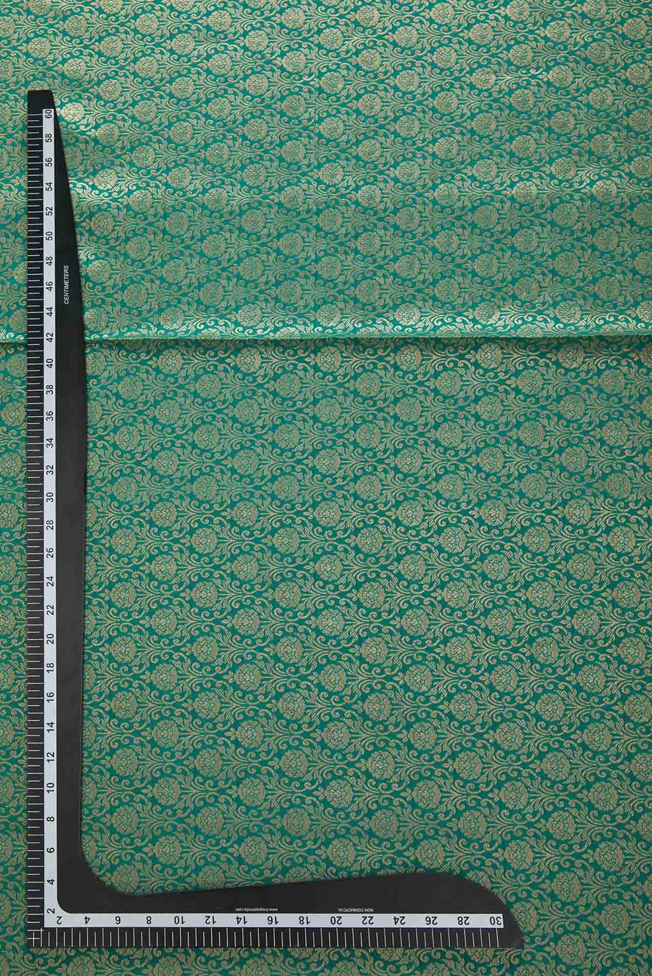 Green Banarasi Silk Dress Material