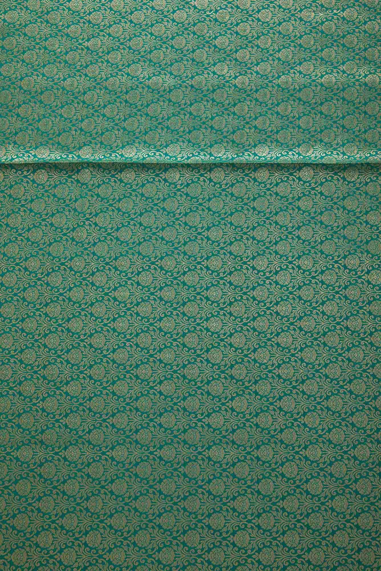 Green Banarasi Silk Dress Material