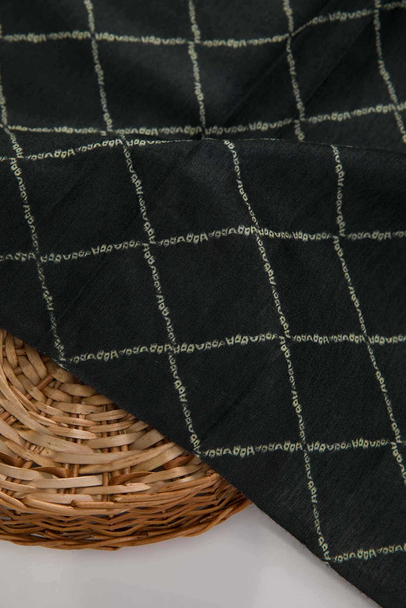 Grey Chanderi Silk Dress Material