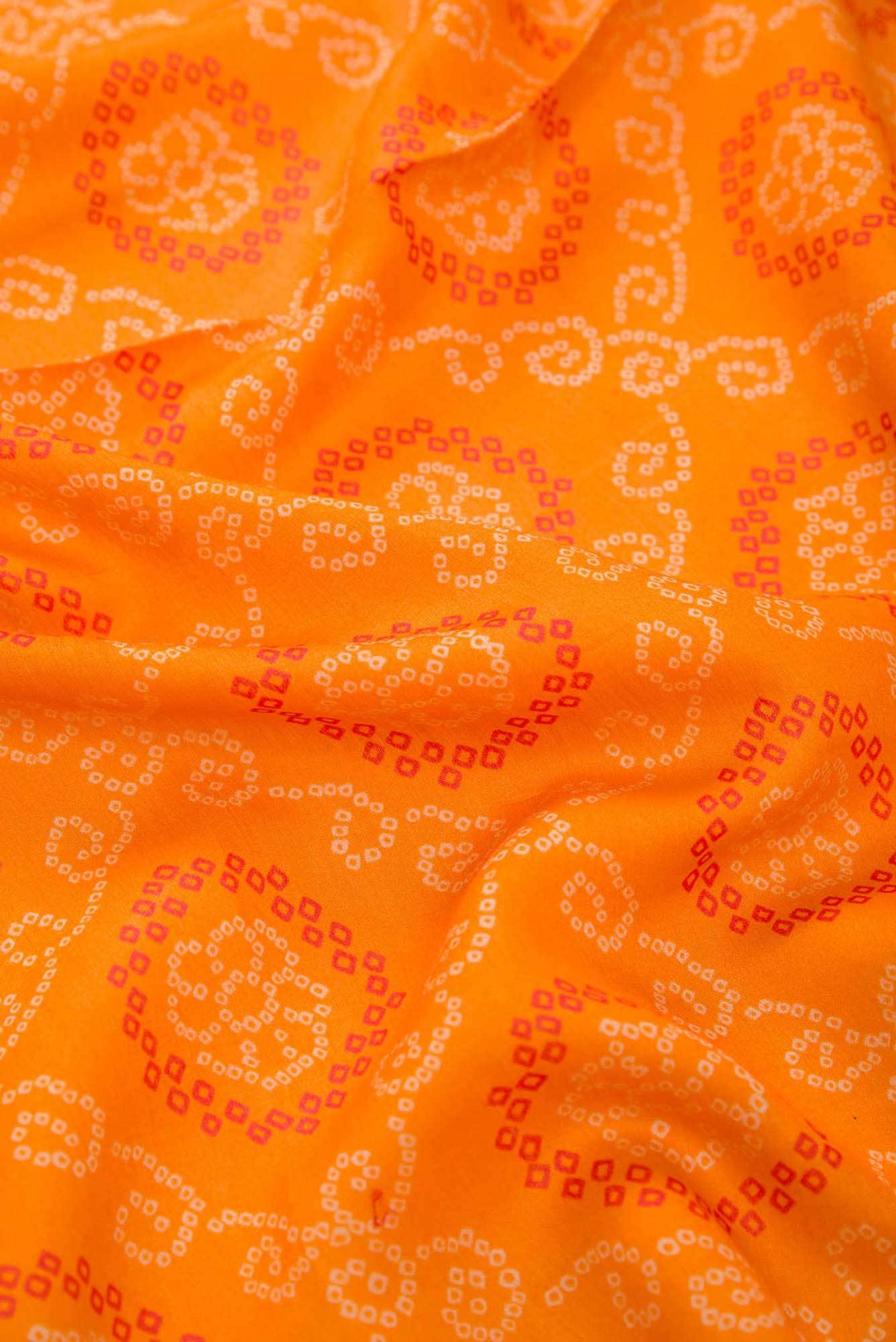 Orange Chanderi Silk Dress Material