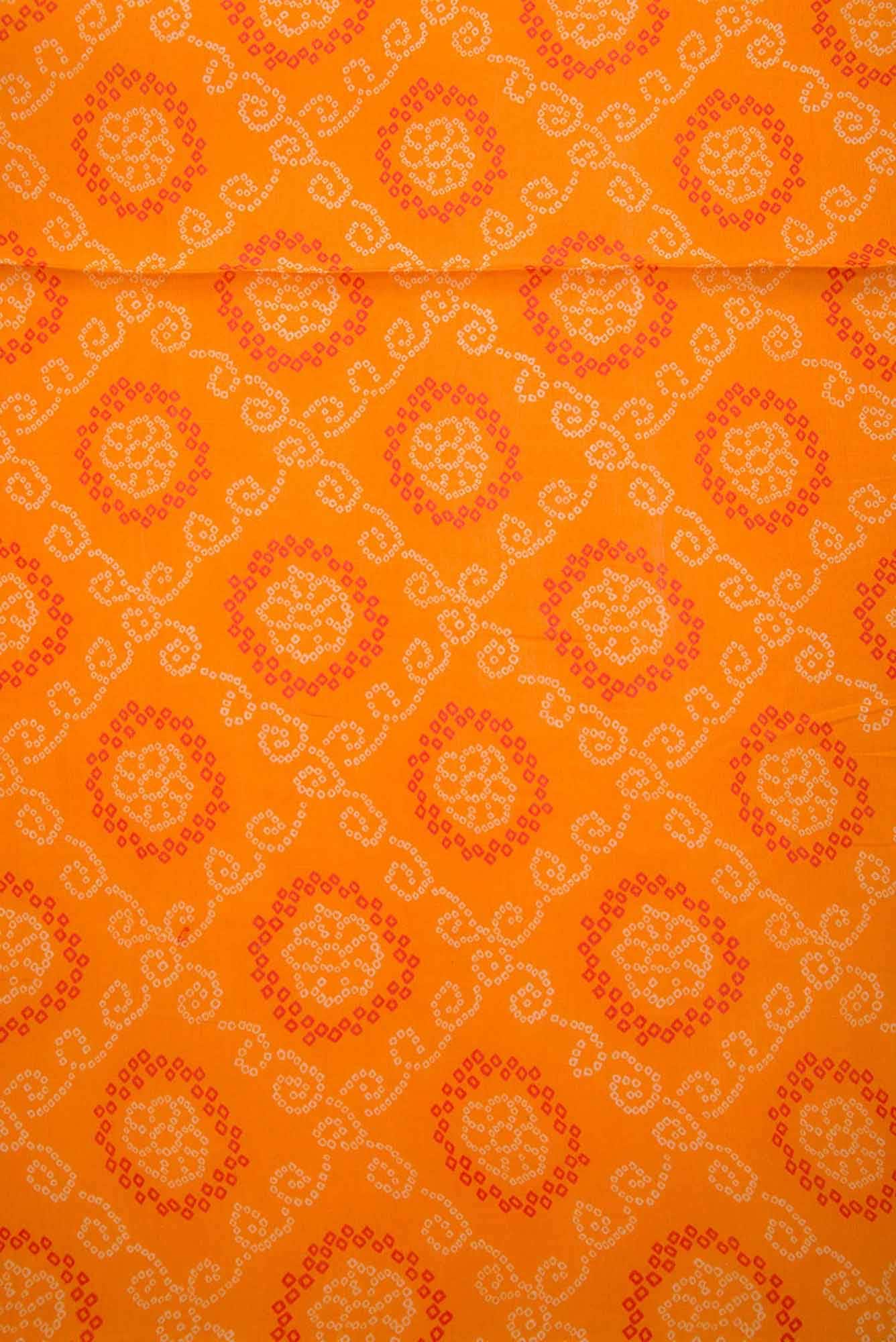 Orange Chanderi Silk Dress Material
