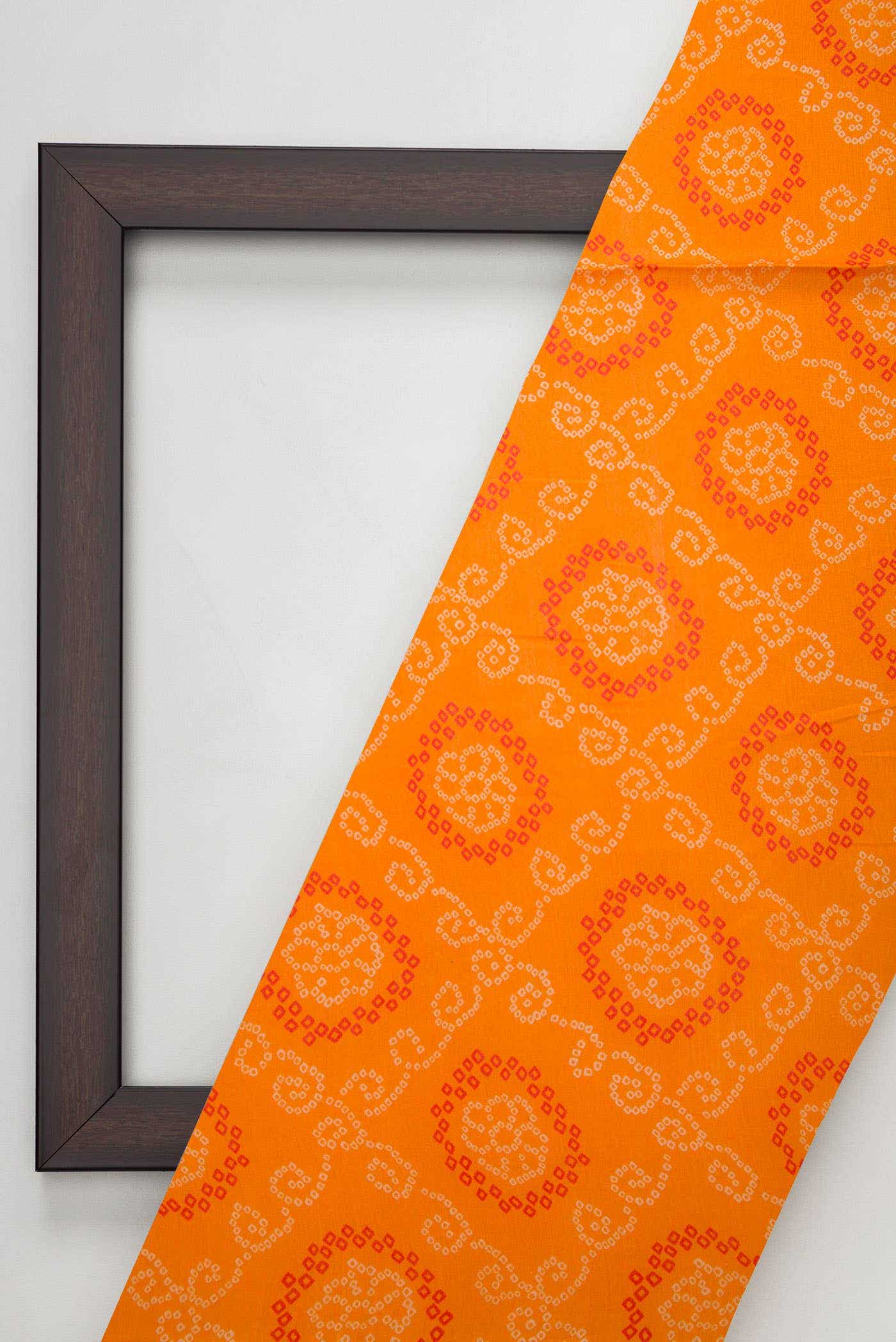 Orange Chanderi Silk Dress Material