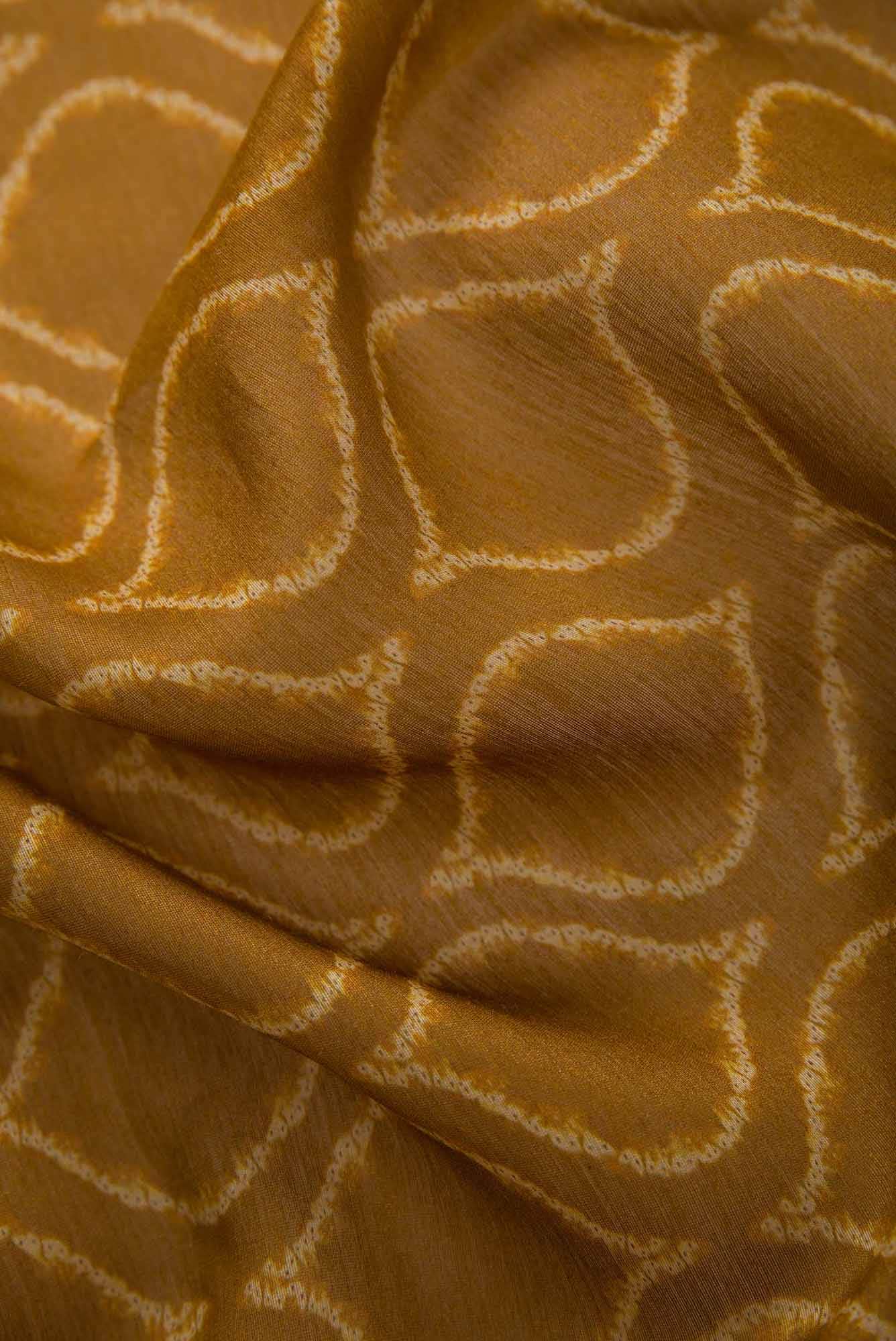 Mehandi Green Chanderi Silk Dress Material