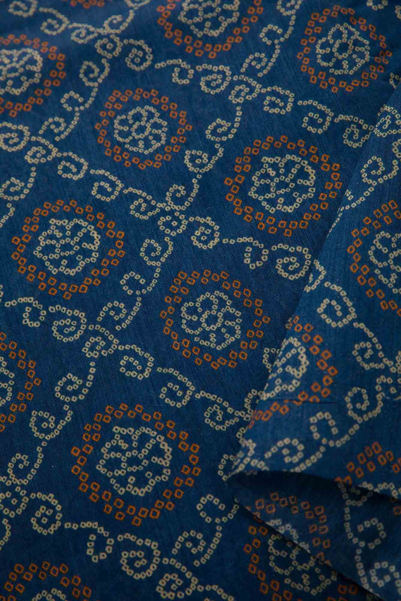 Blue Chanderi Silk Dress Material