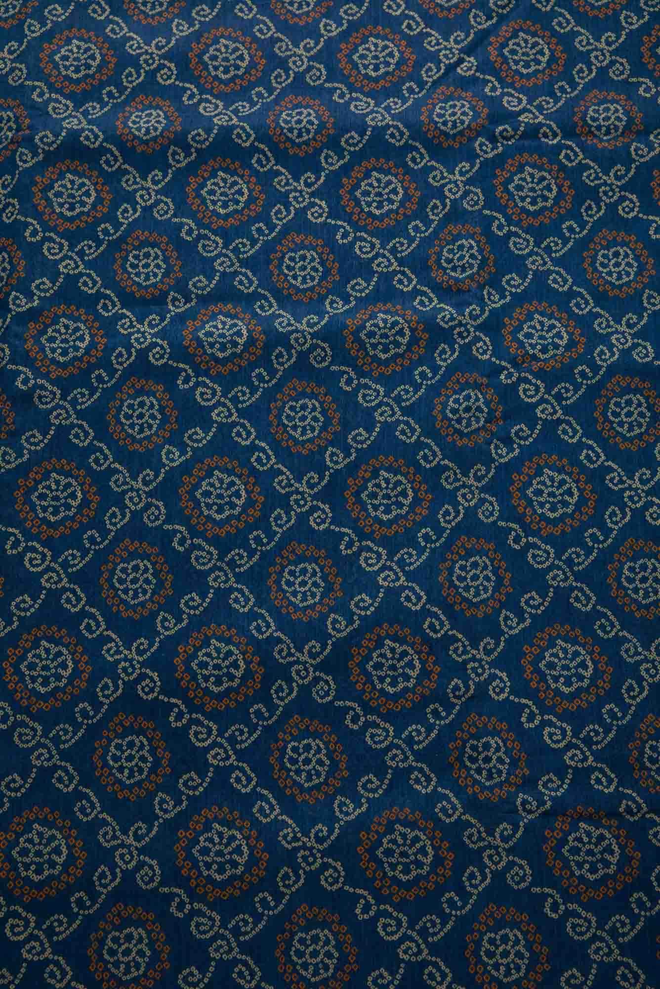 Blue Chanderi Silk Dress Material