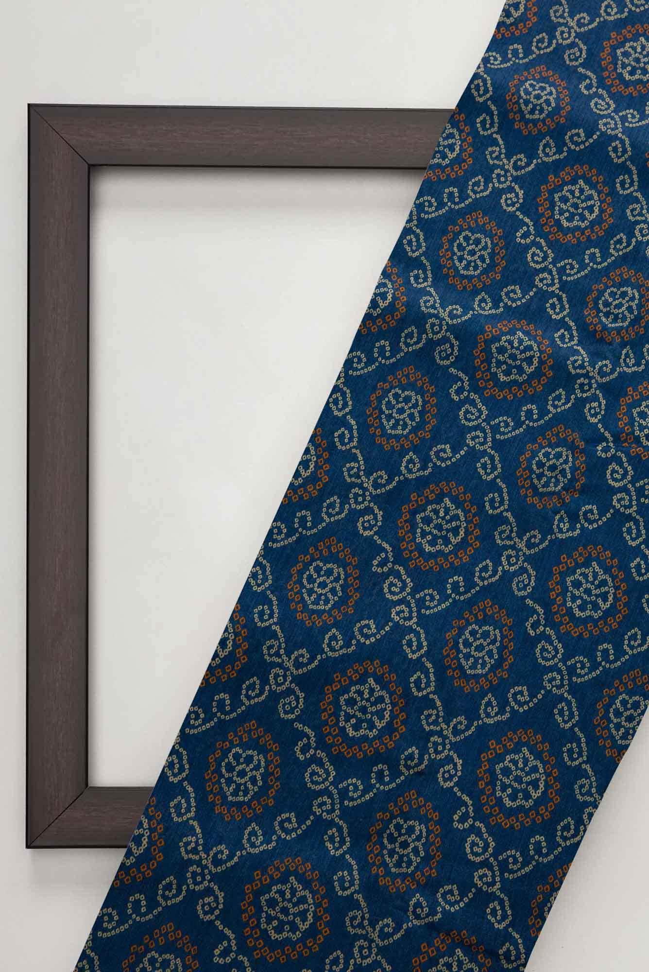 Blue Chanderi Silk Dress Material
