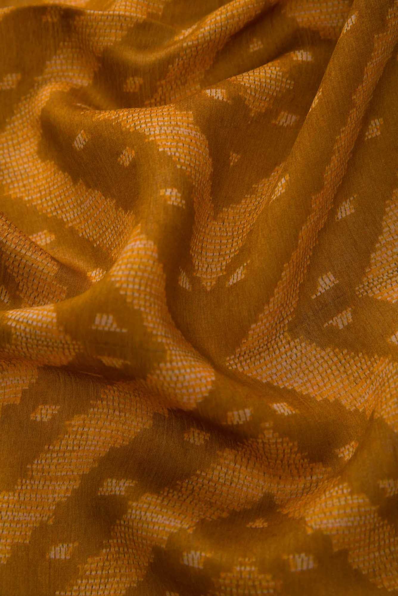 Mustard Chanderi Silk Dress Material