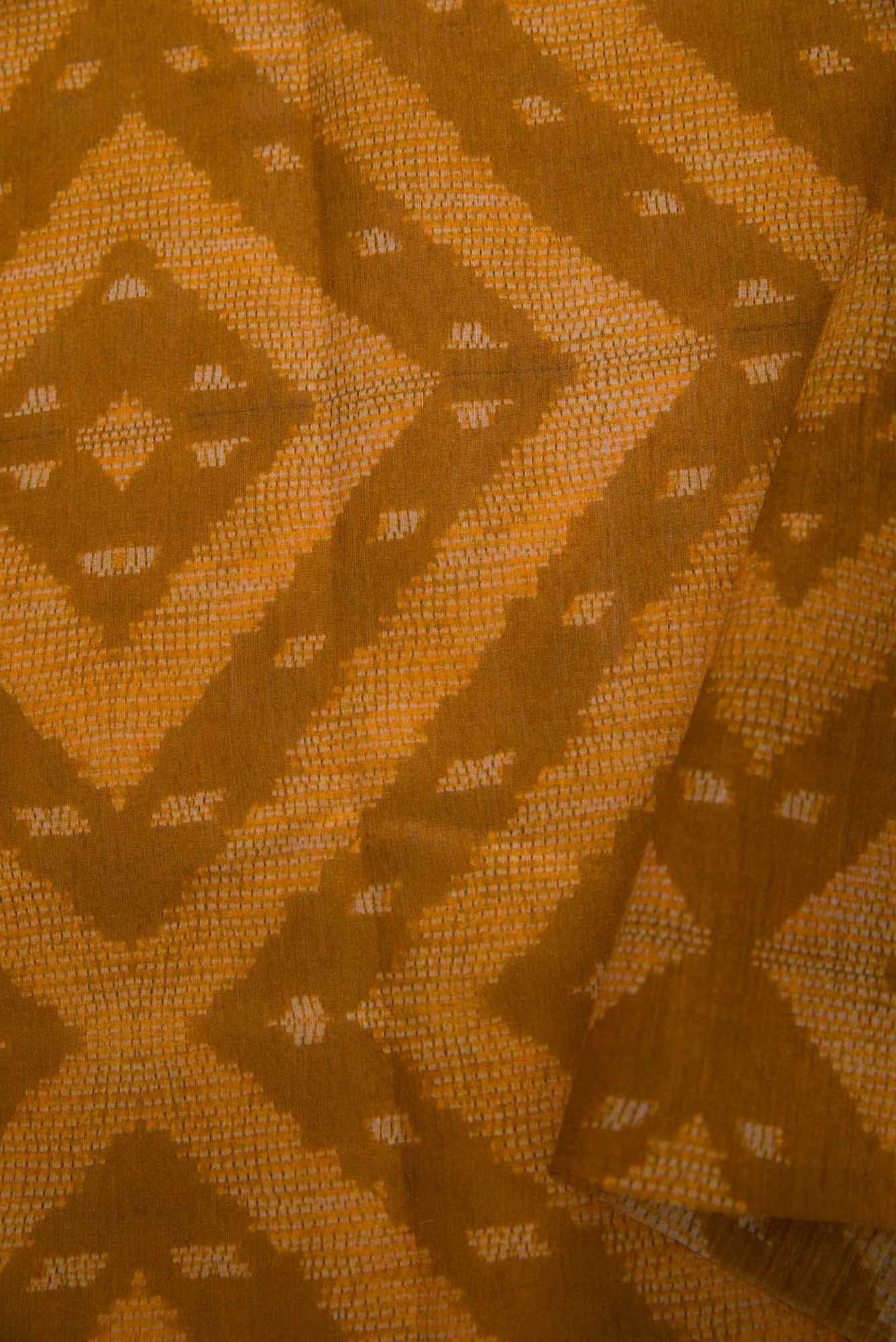 Mustard Chanderi Silk Dress Material