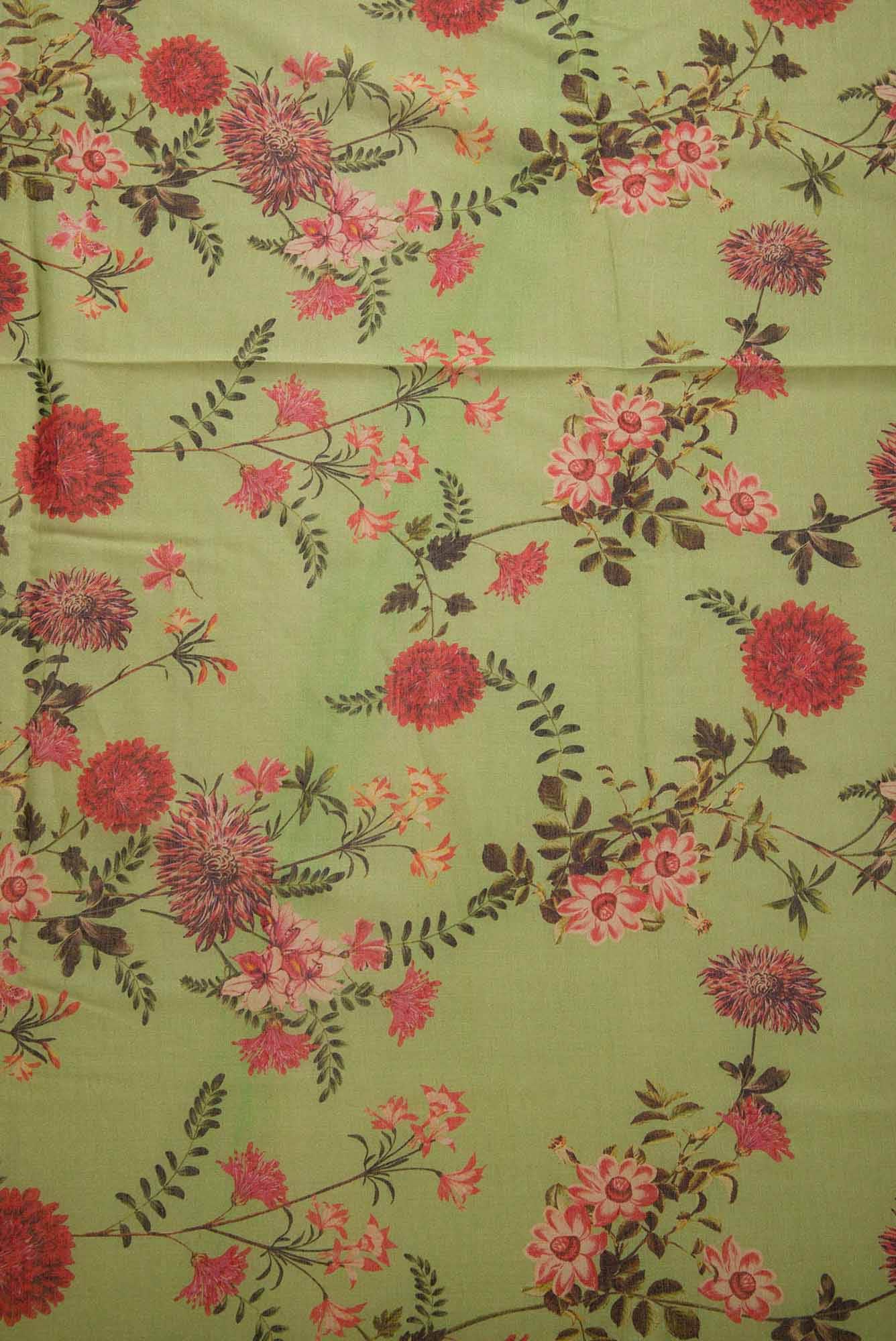 Sea Green Chanderi Silk Dress Material