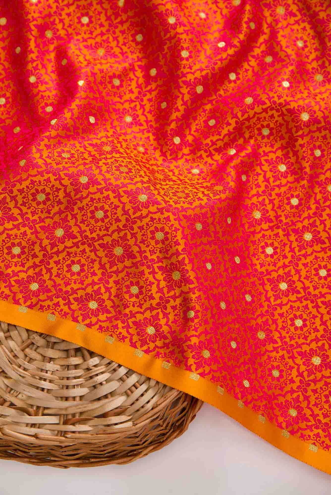 Mustard Banarasi Silk Dress Material