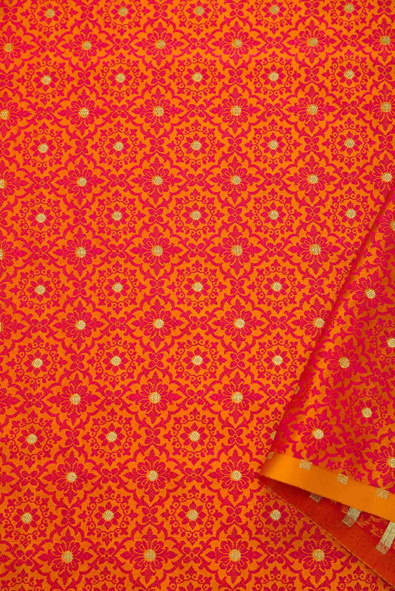 Mustard Banarasi Silk Dress Material