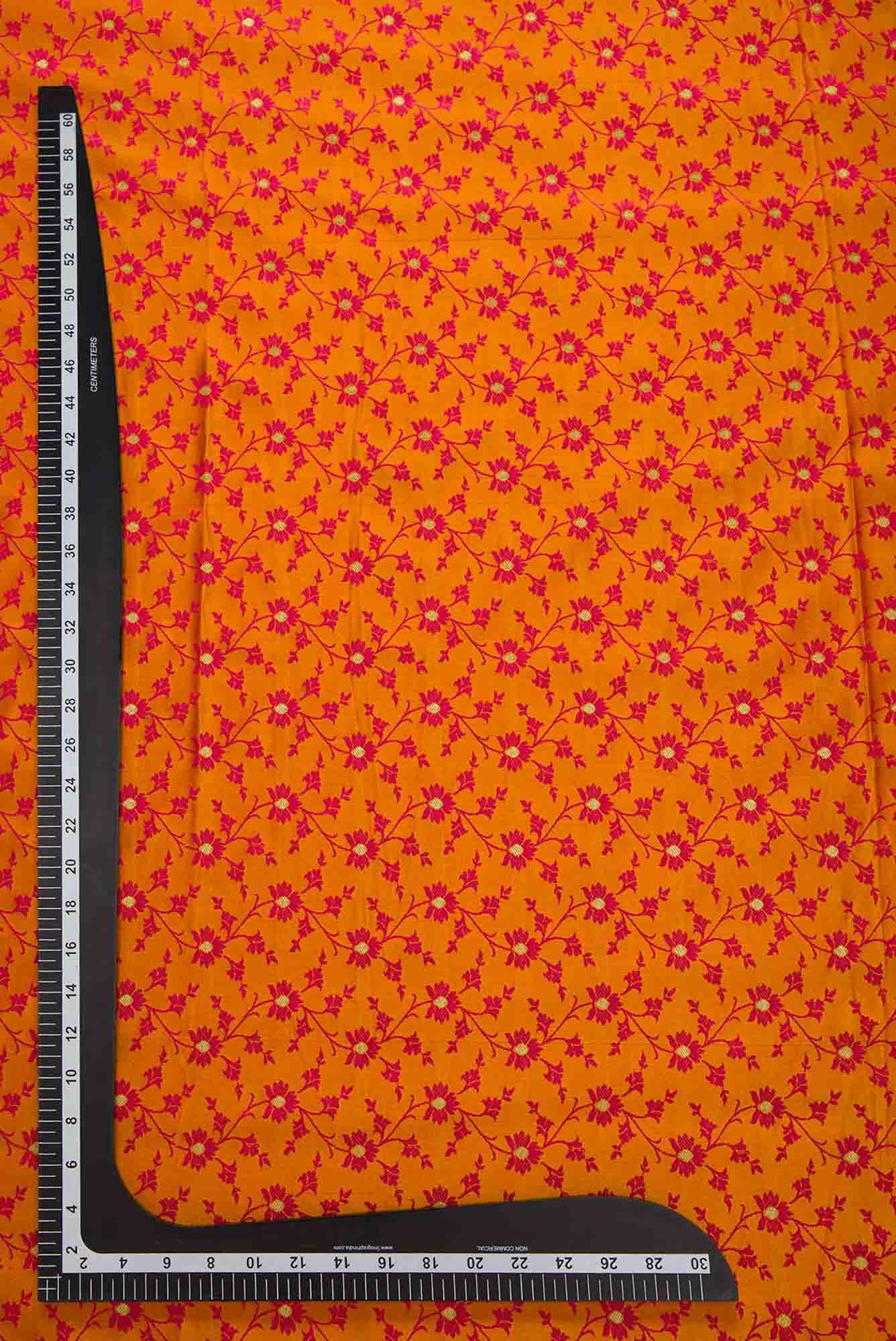 Orange Banarasi Silk Dress Material