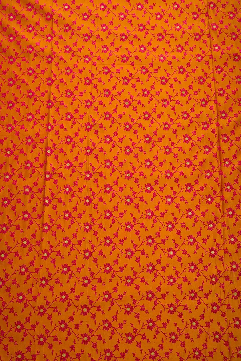 Orange Banarasi Silk Dress Material