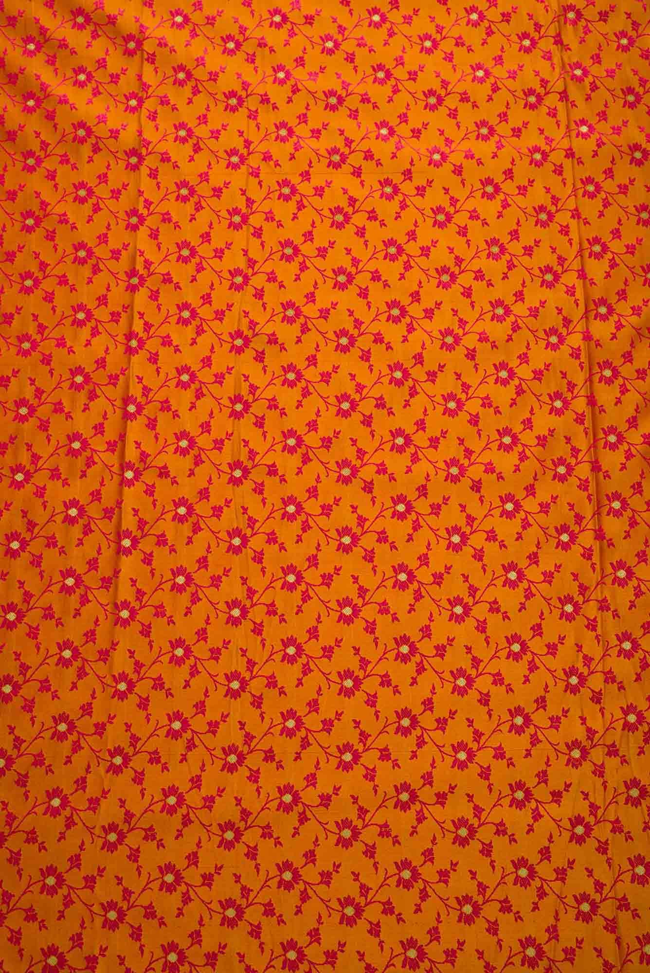 Orange Banarasi Silk Dress Material