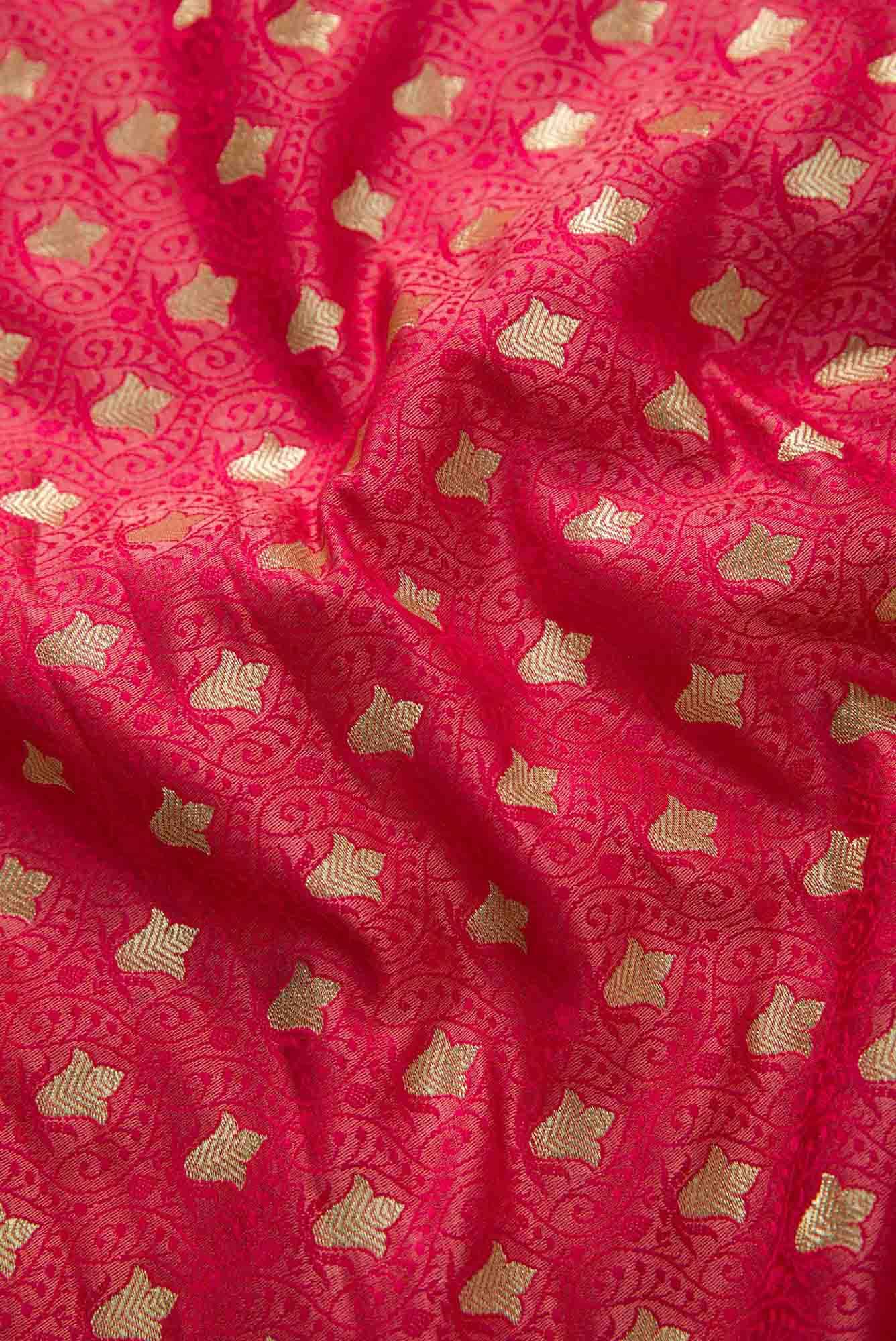 Pink Banarasi Silk Dress Material