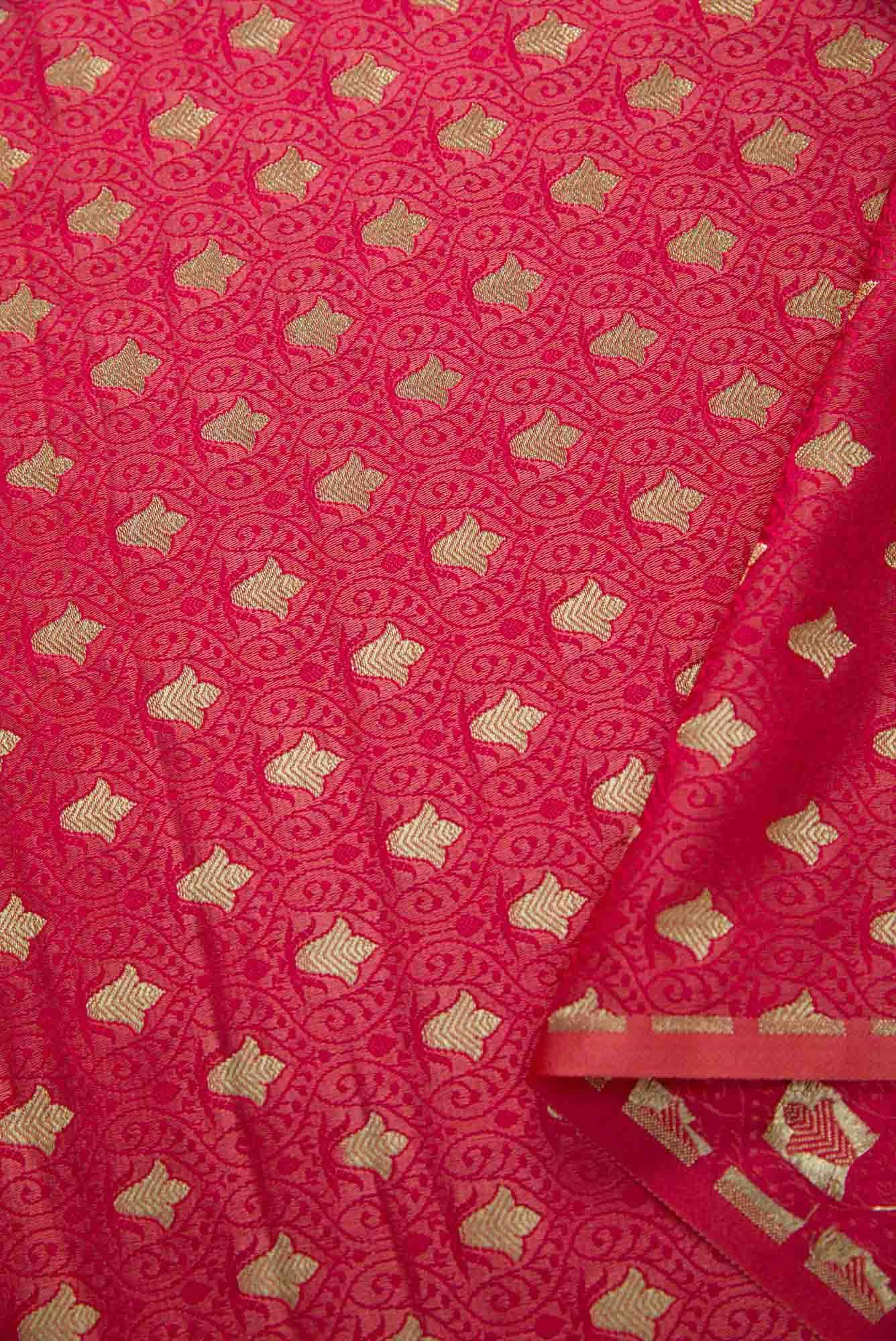 Pink Banarasi Silk Dress Material
