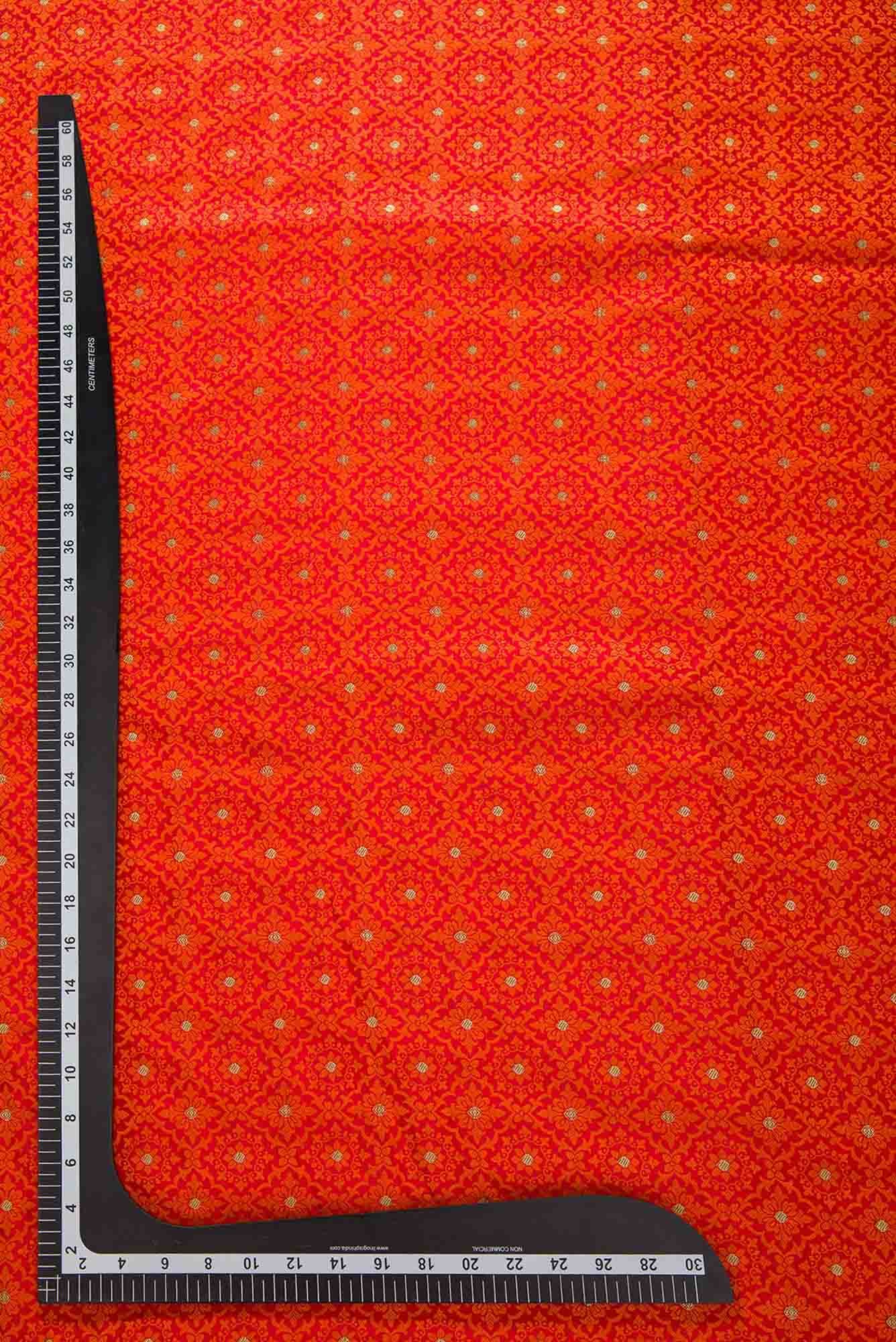 Orange Banarasi Silk Dress Material