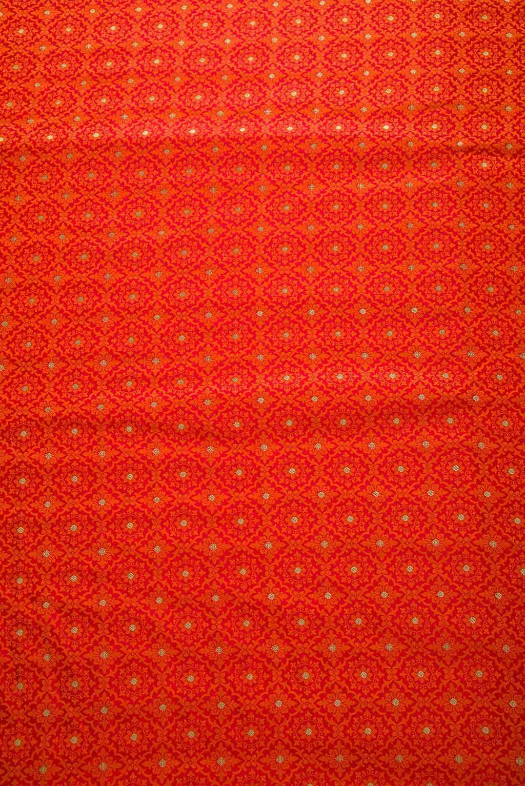 Orange Banarasi Silk Dress Material