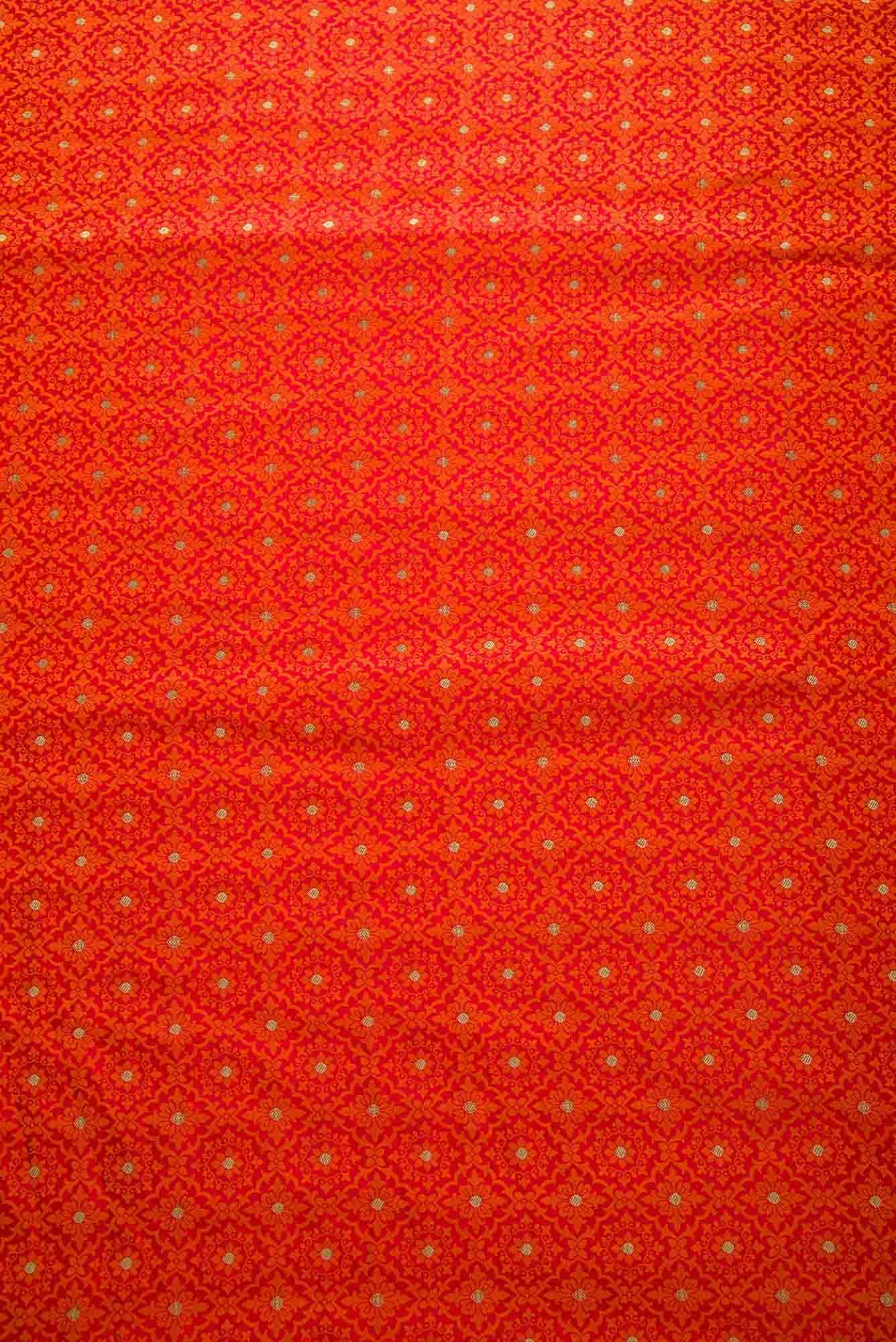 Orange Banarasi Silk Dress Material