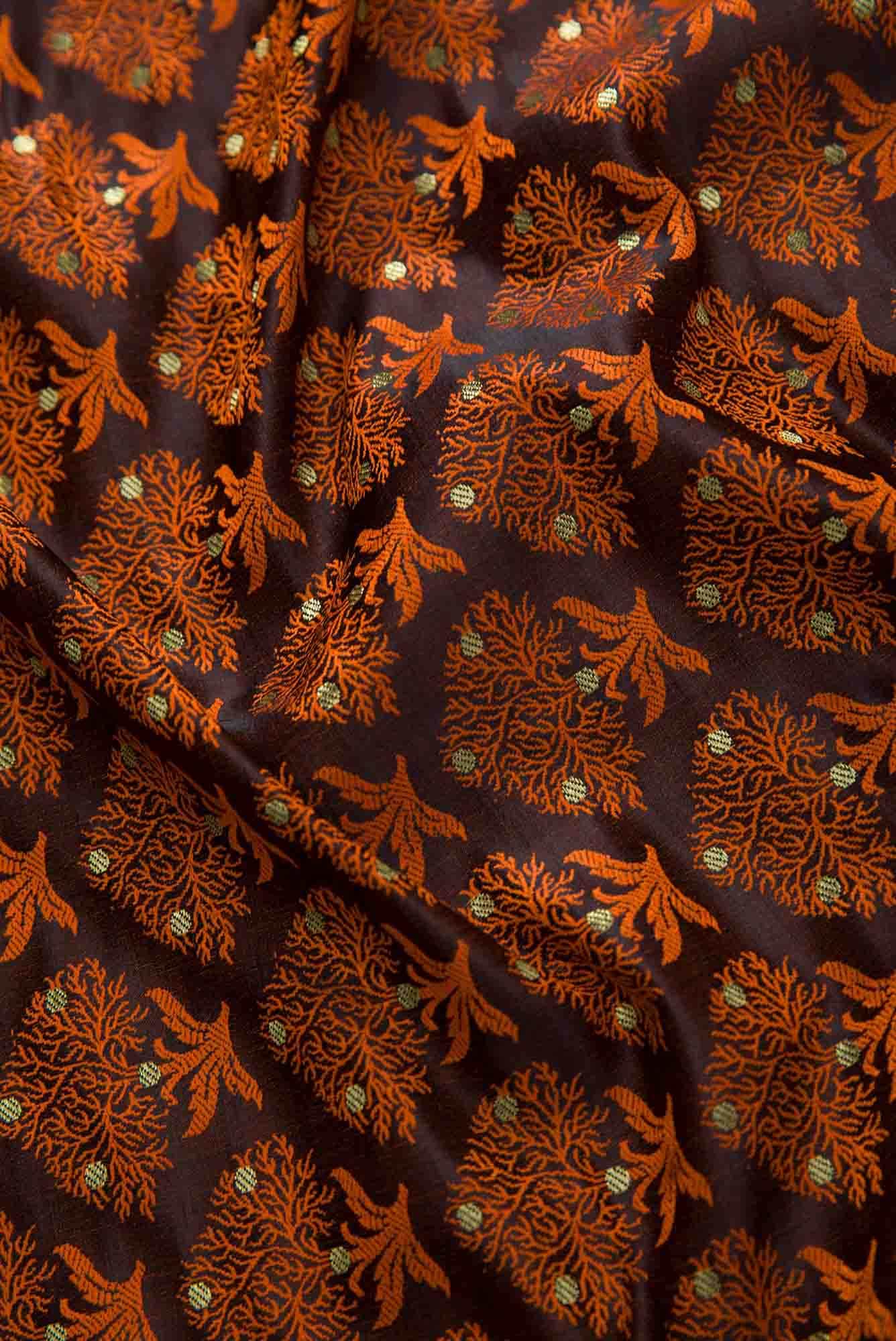 Black Banarasi Silk Dress Material