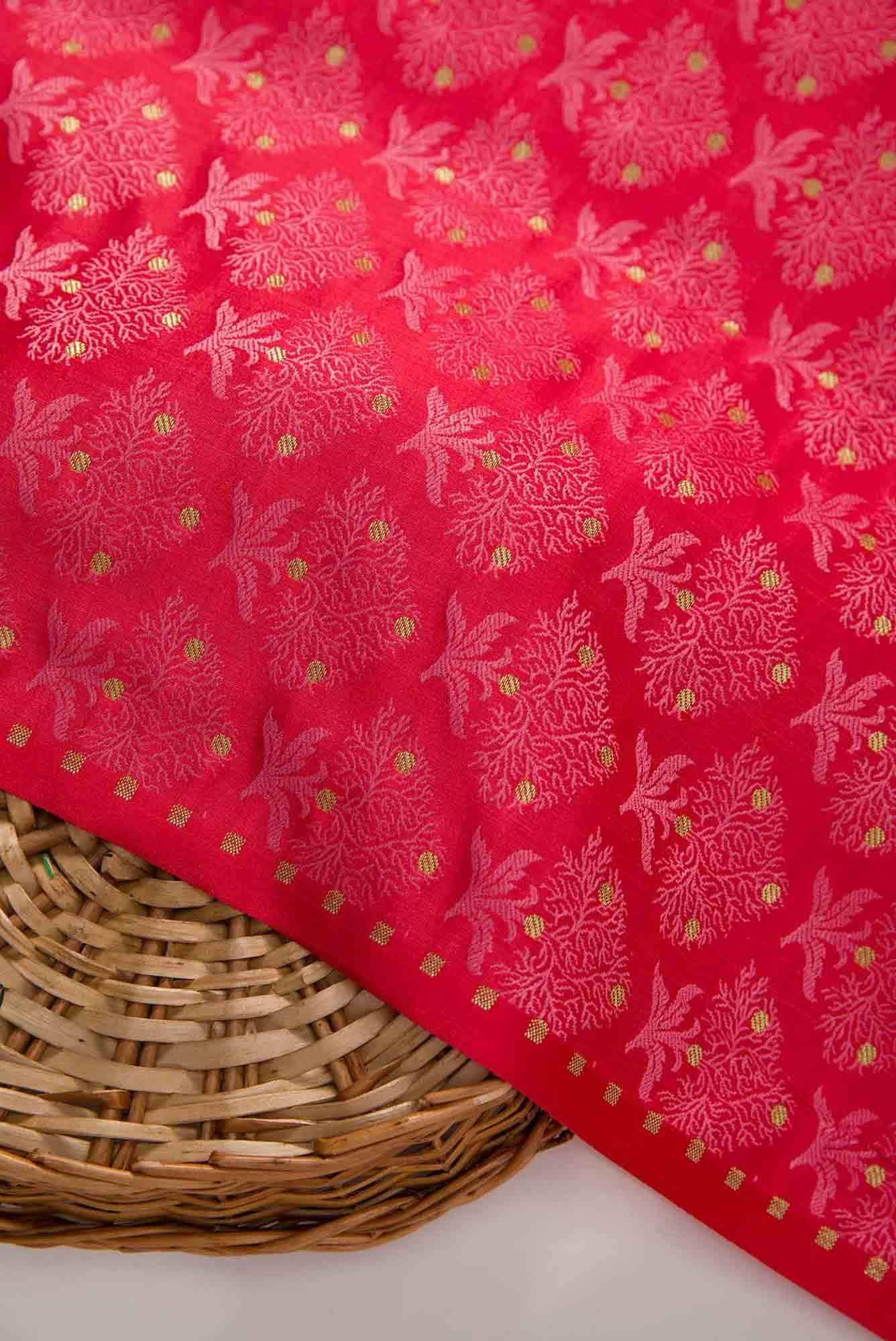 Pink Banarasi Silk Dress Material