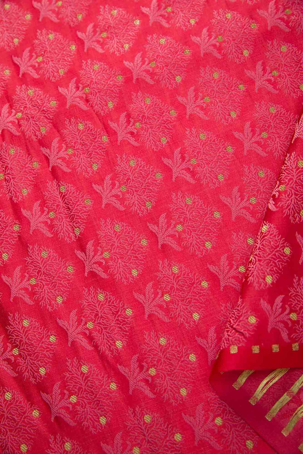 Pink Banarasi Silk Dress Material