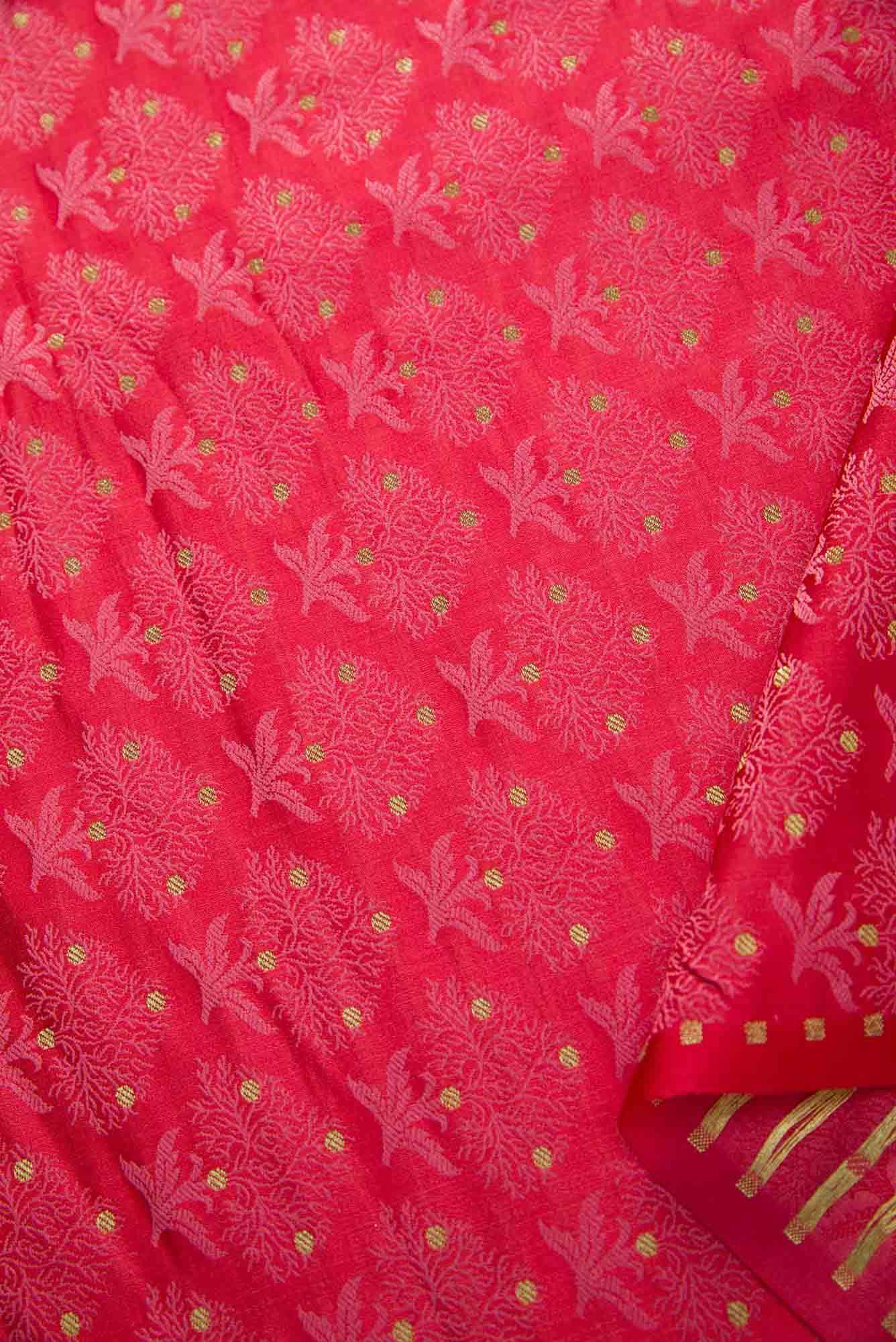 Pink Banarasi Silk Dress Material