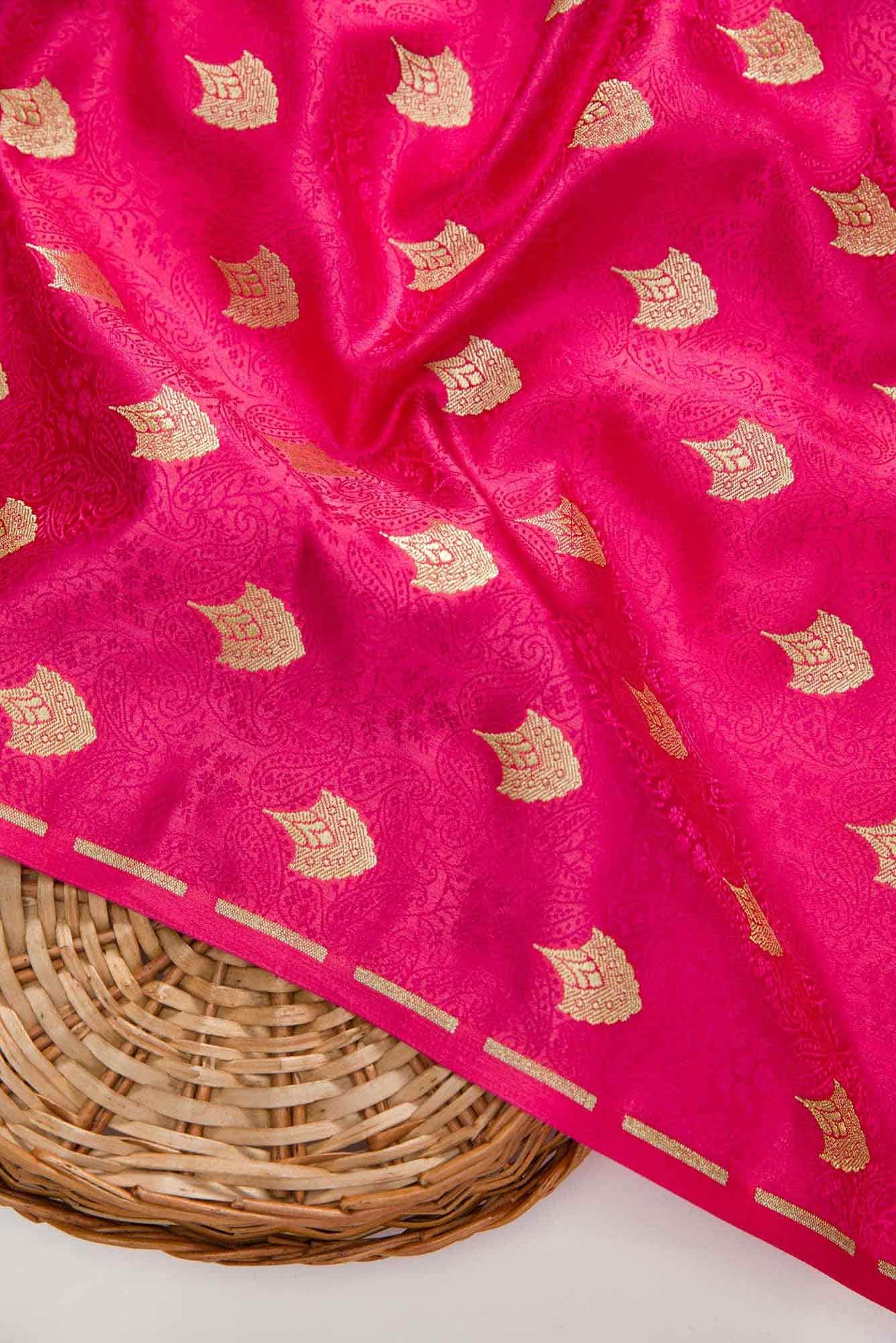 Pink Banarasi Silk Dress Material