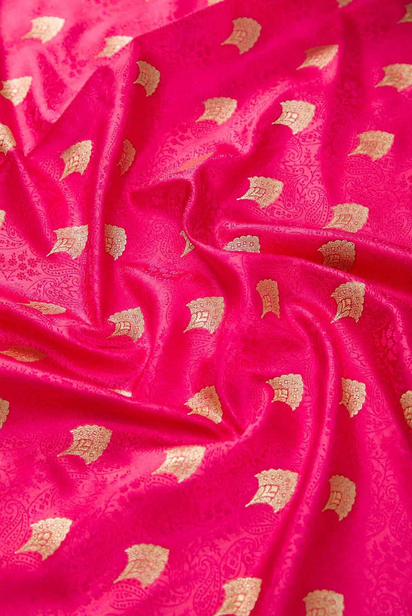 Pink Banarasi Silk Dress Material