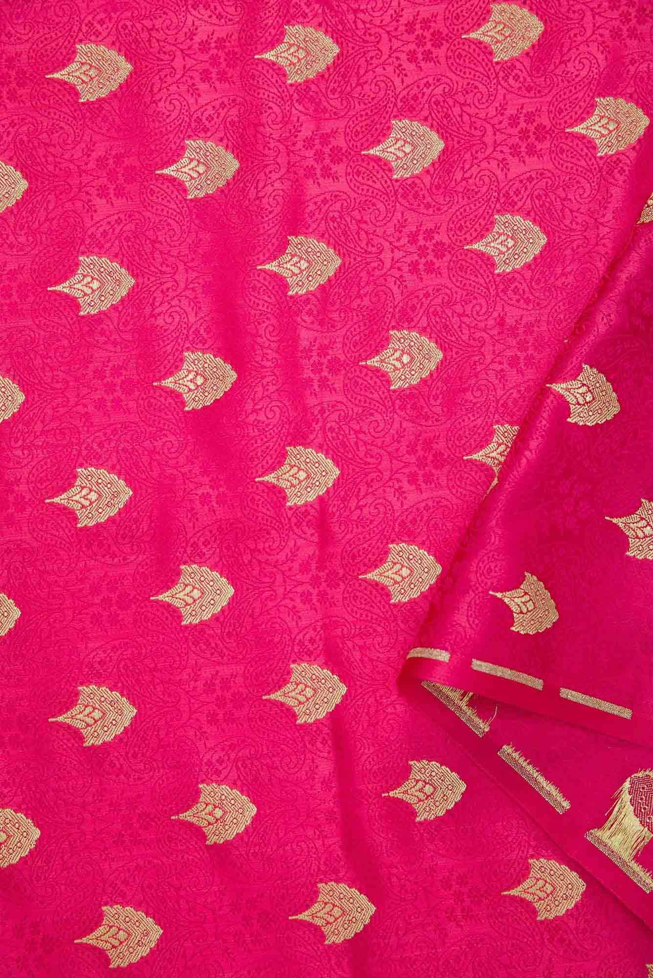 Pink Banarasi Silk Dress Material