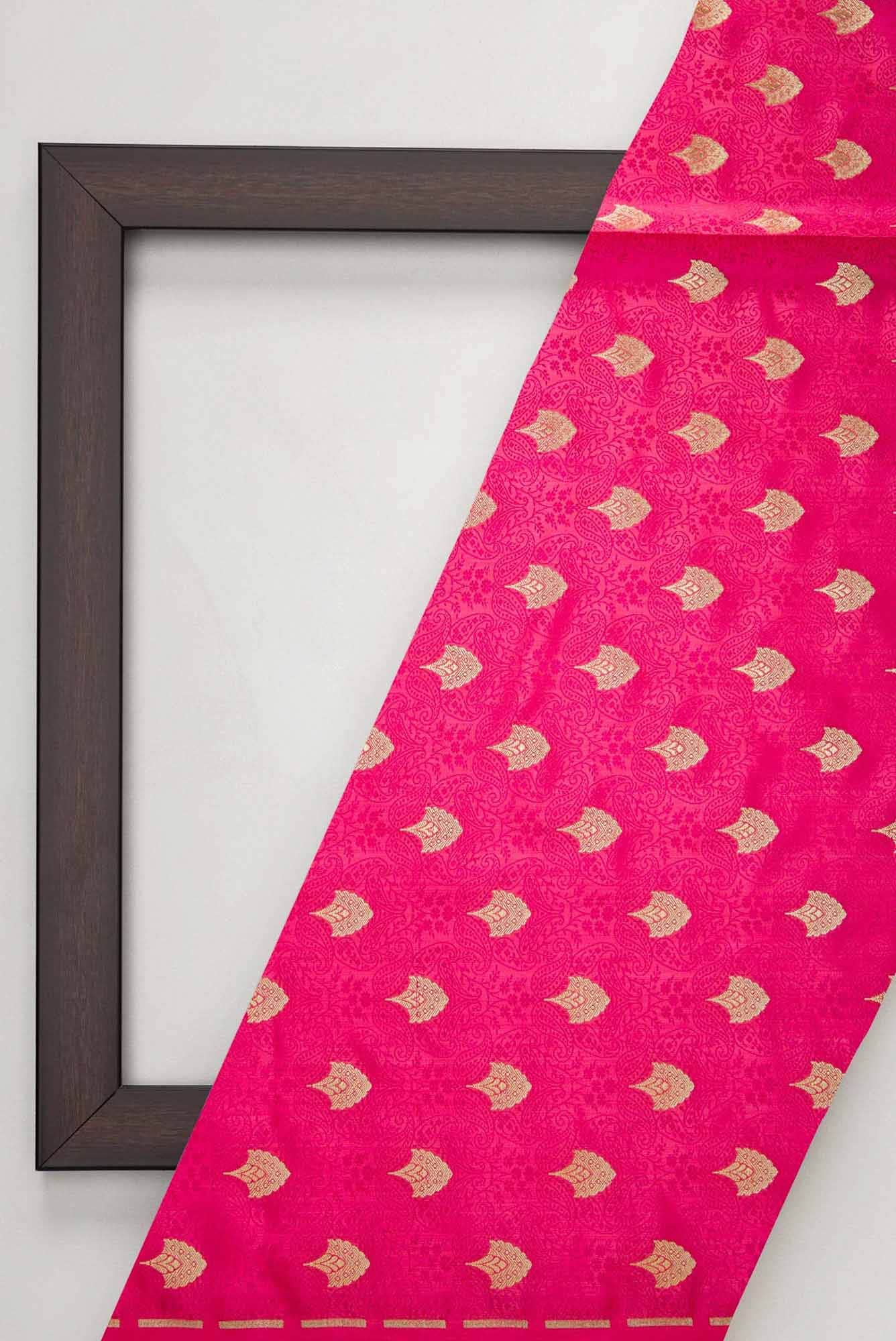 Pink Banarasi Silk Dress Material