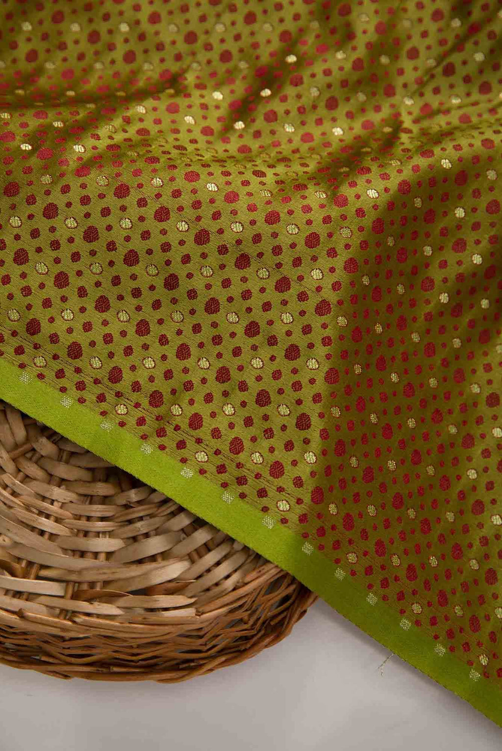 Mehandi Green Banarasi Silk Dress Material