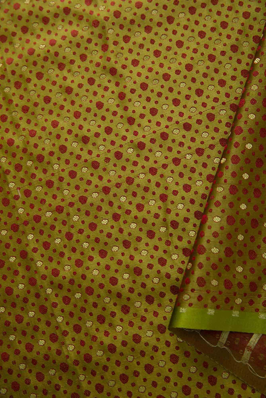 Mehandi Green Banarasi Silk Dress Material