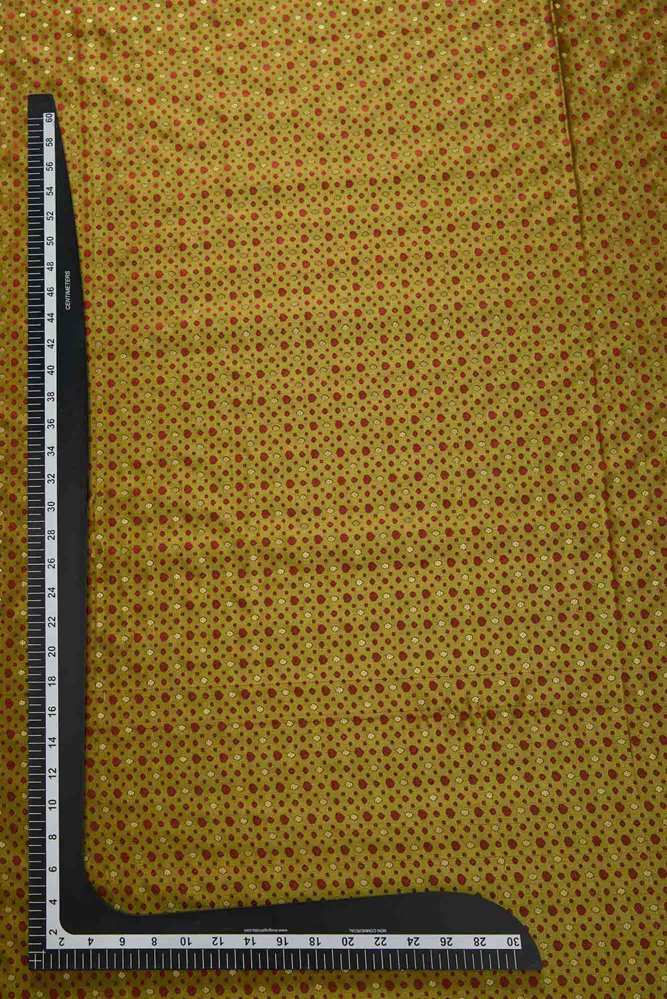 Mehandi Green Banarasi Silk Dress Material