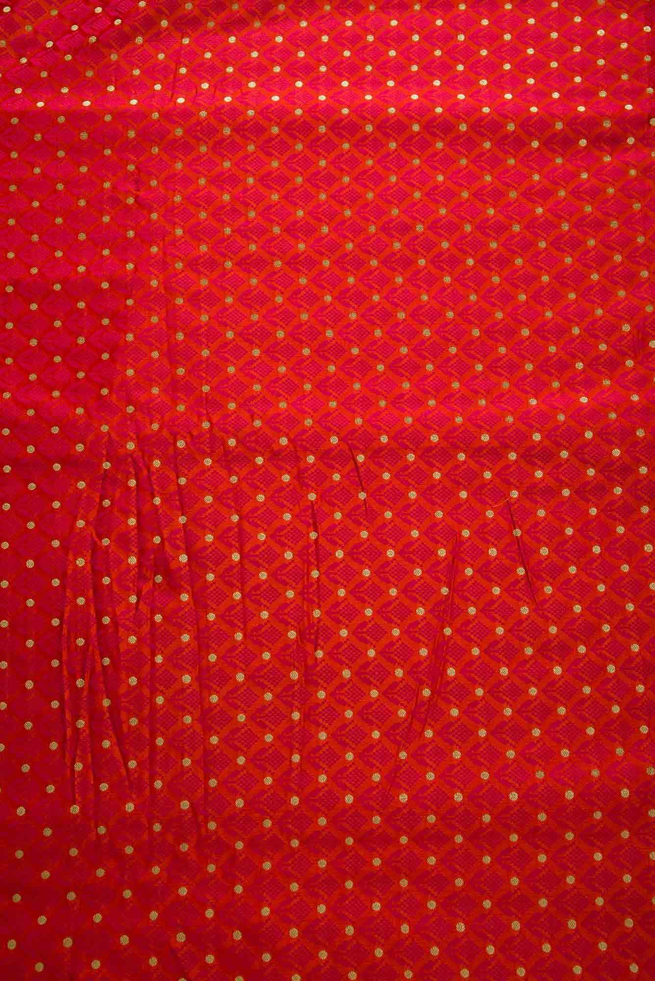 Orange Banarasi Silk Dress Material
