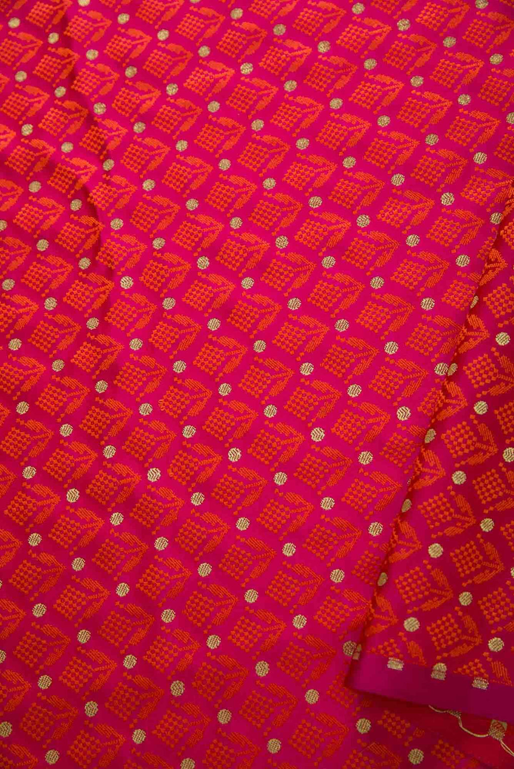 Pink Banarasi Silk Dress Material