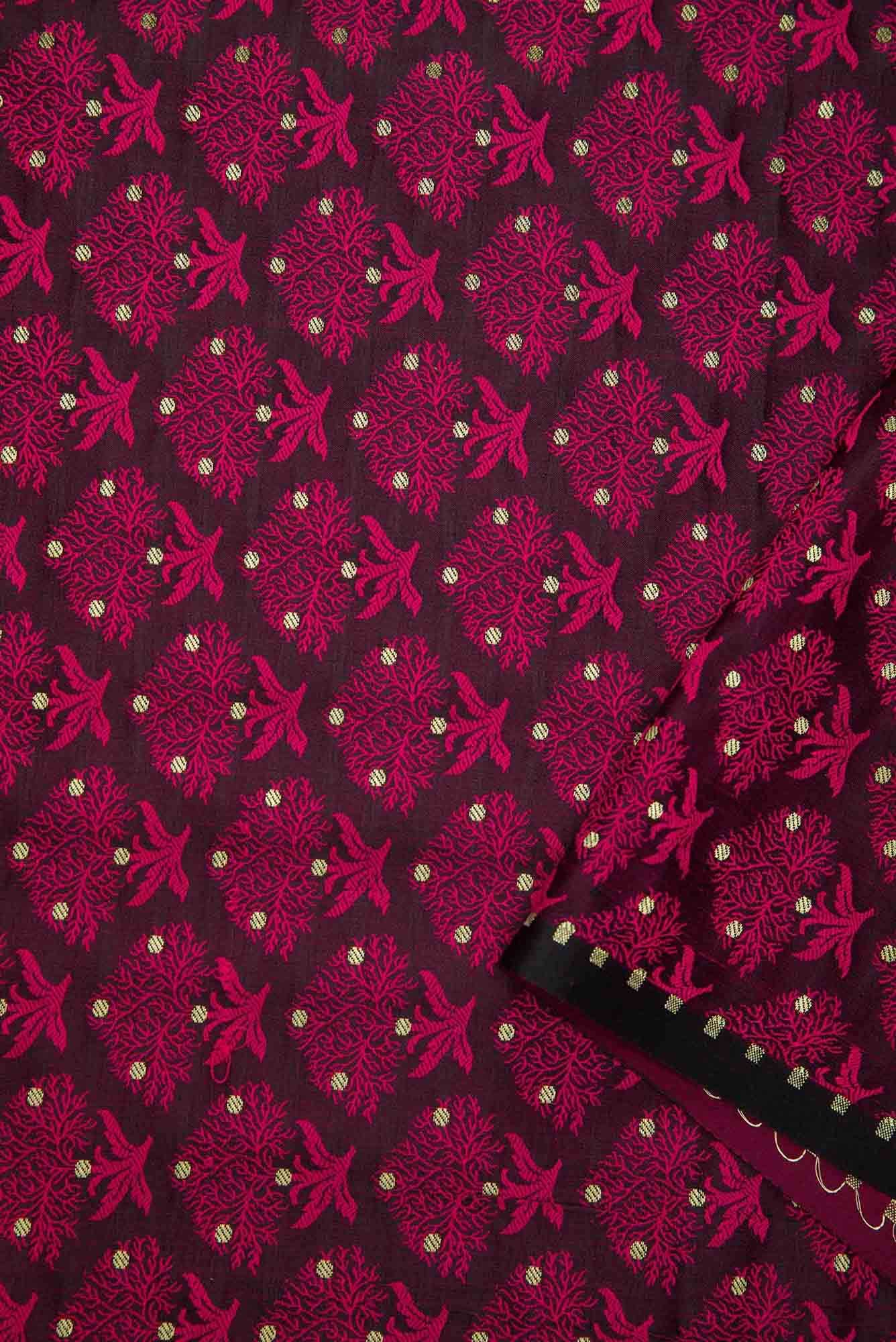 Black Banarasi Silk Dress Material