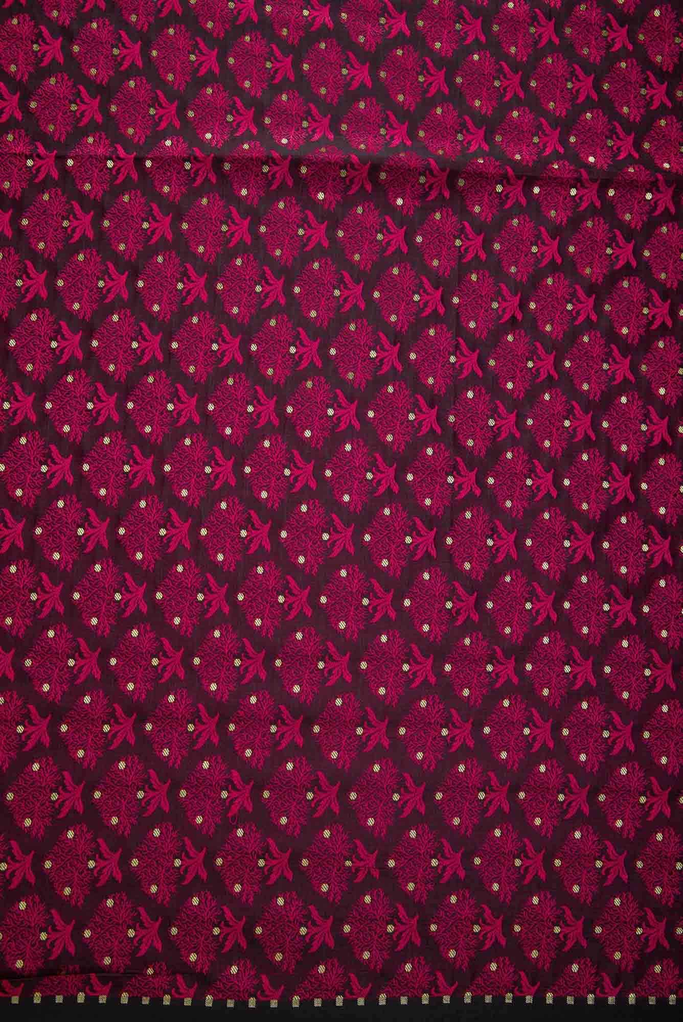 Black Banarasi Silk Dress Material